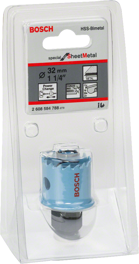 Carotă Bosch pentru tablă și inox, 32 mm, 1 1/4 inch