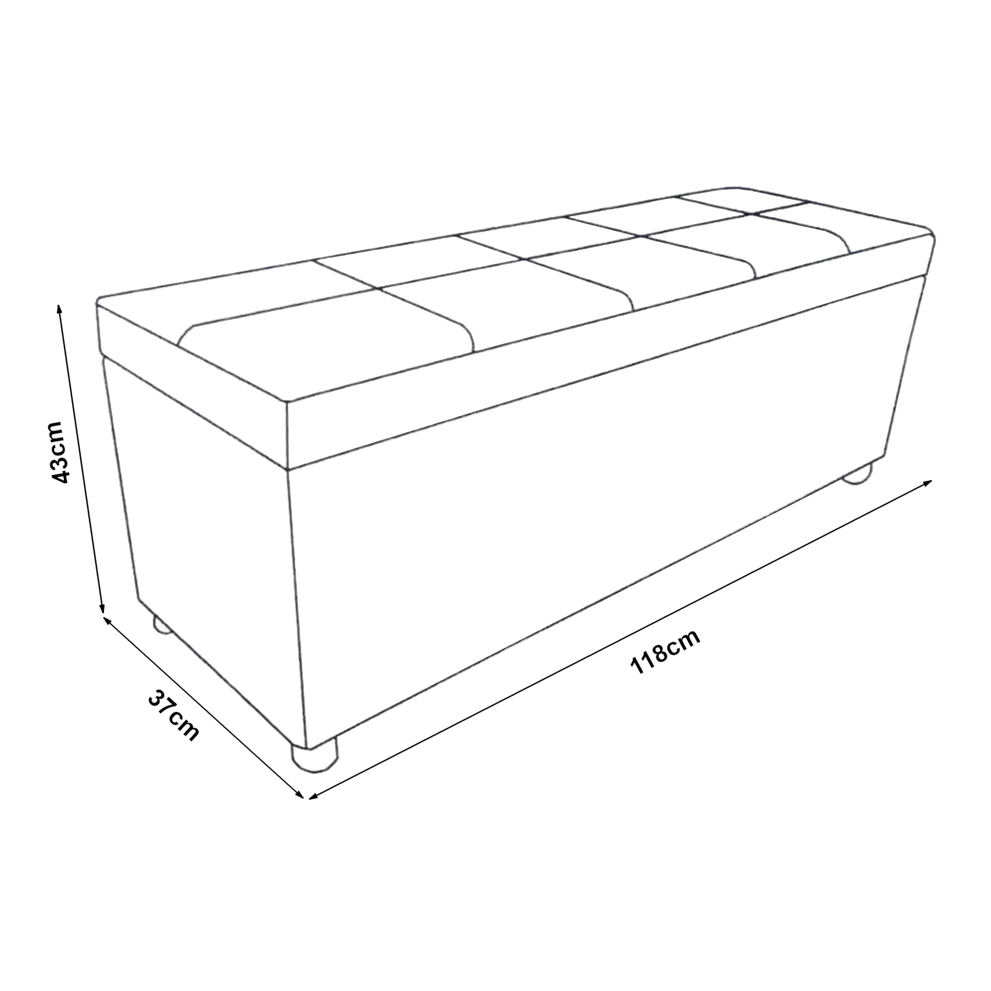 Banchetă cu spațiu de depozitare Bukit, piele ecologică, negru