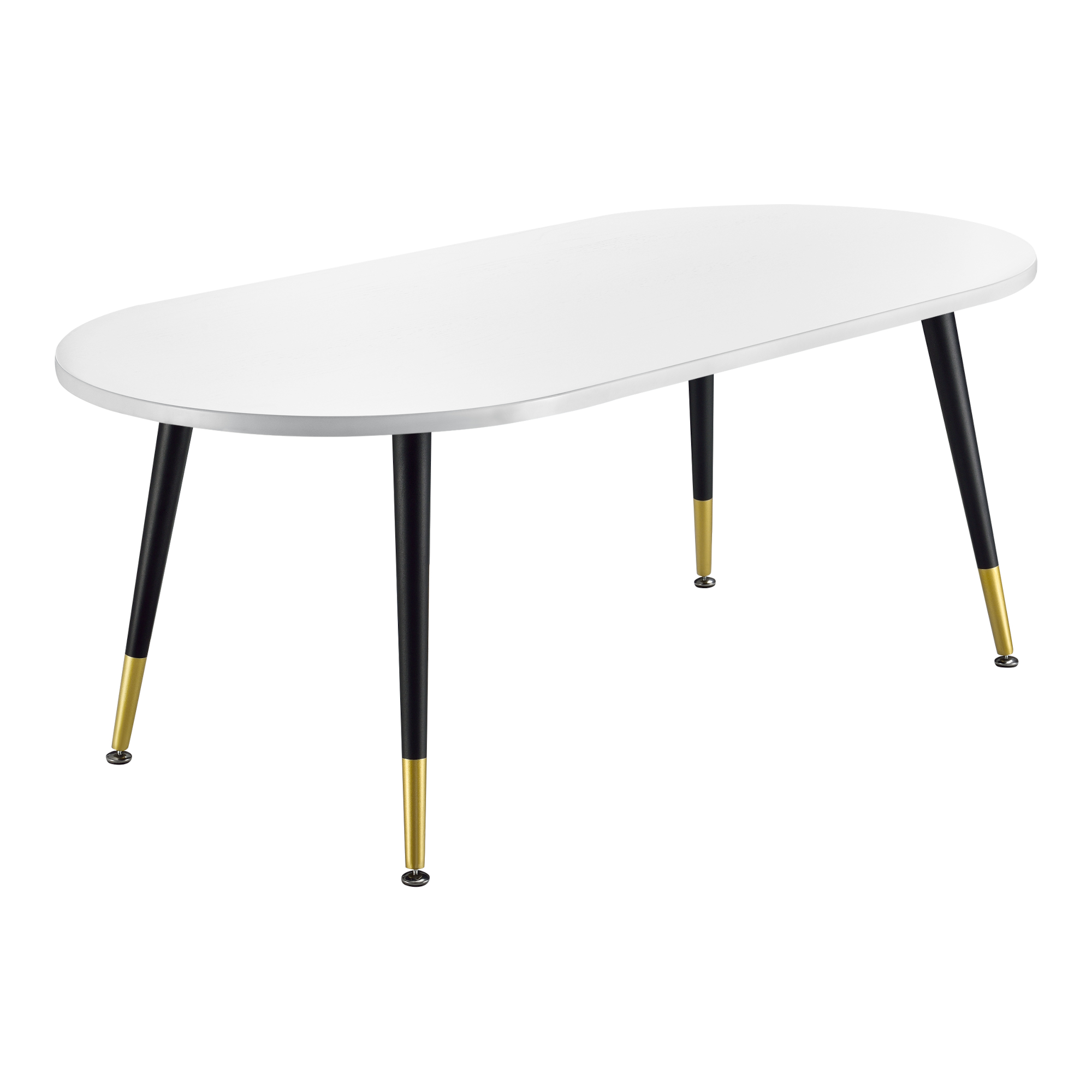 Masă de cafea Fontana 120x60 cm, alb mat, cu picioare metalice