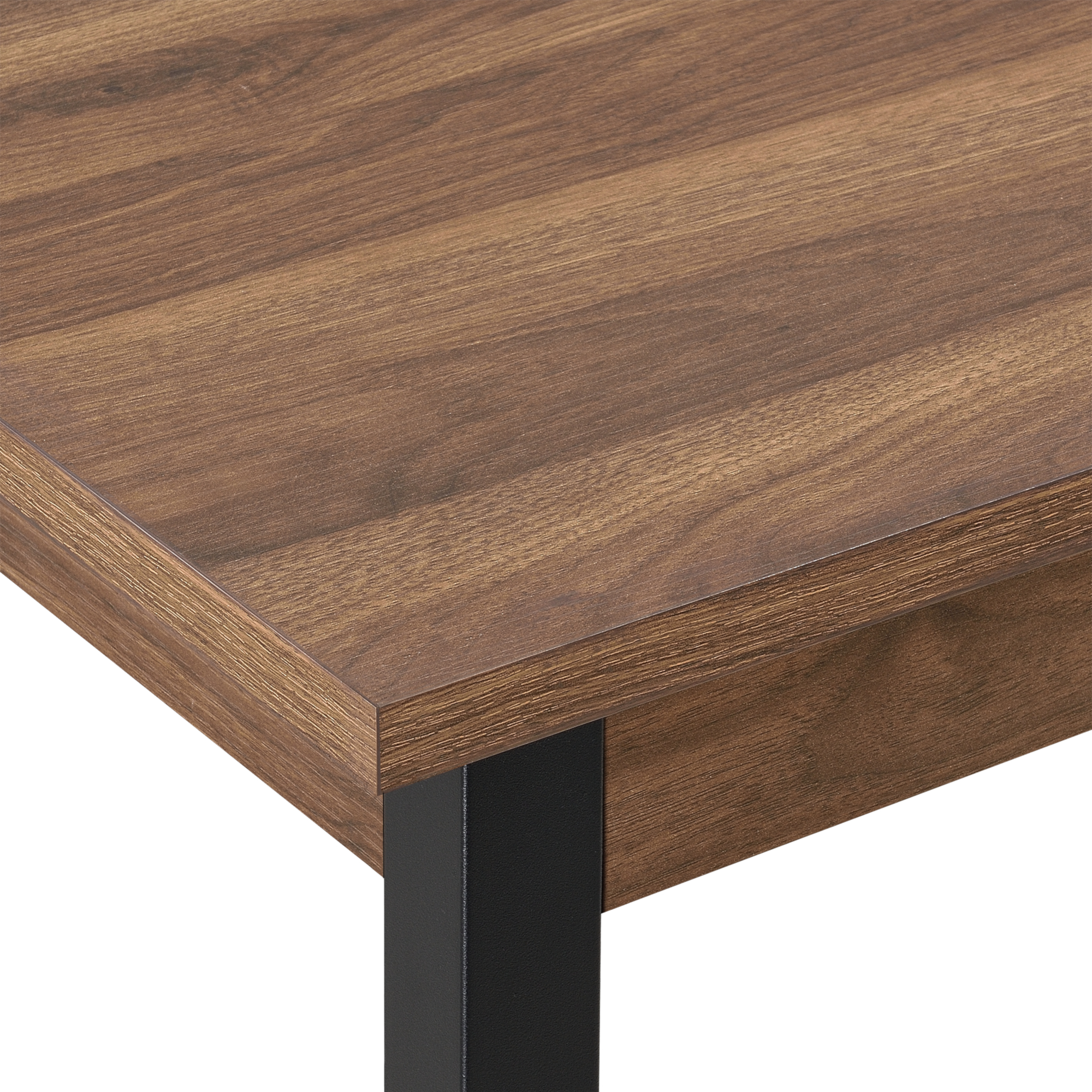 Masă de dining Den Haag 120x60 cm cu blat aspect nuc și picioare din oțel