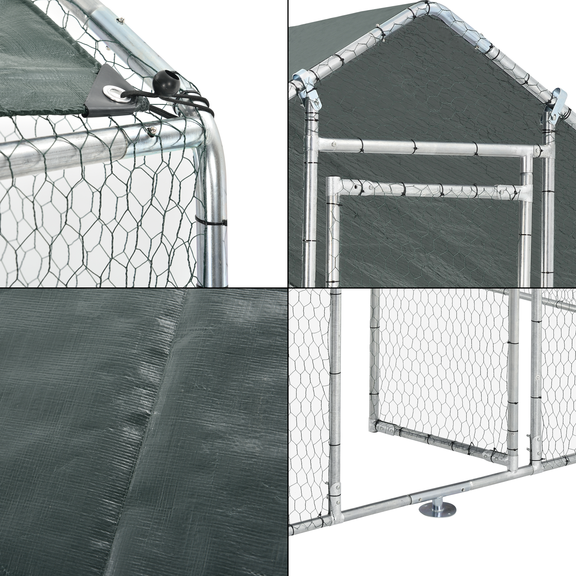 Tarc exterior pentru păsări și animale mici 2x2x2 m cu acoperiș