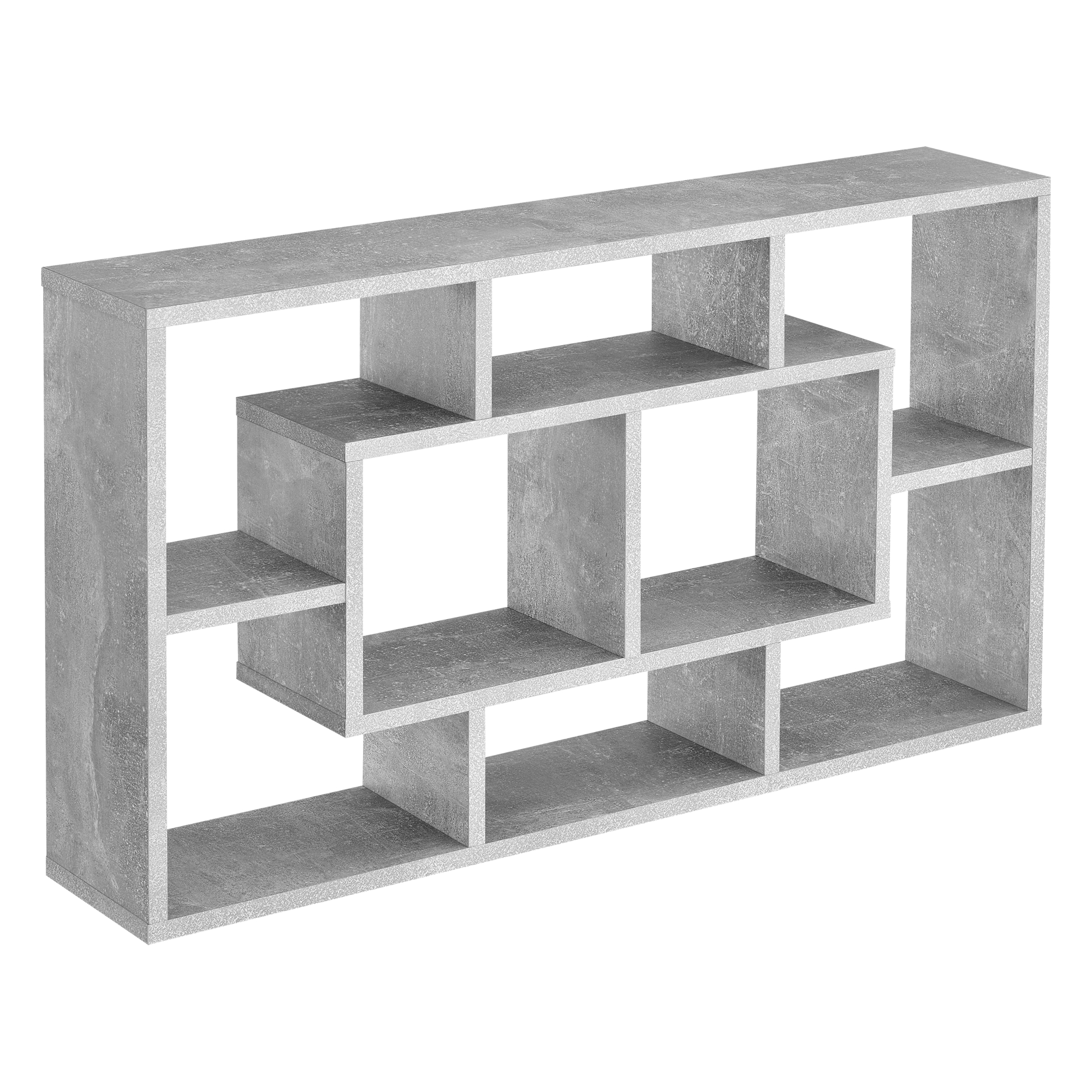 Raft de perete Saputit 85x16x48 cm, gri beton, 8 polițe, en.casa