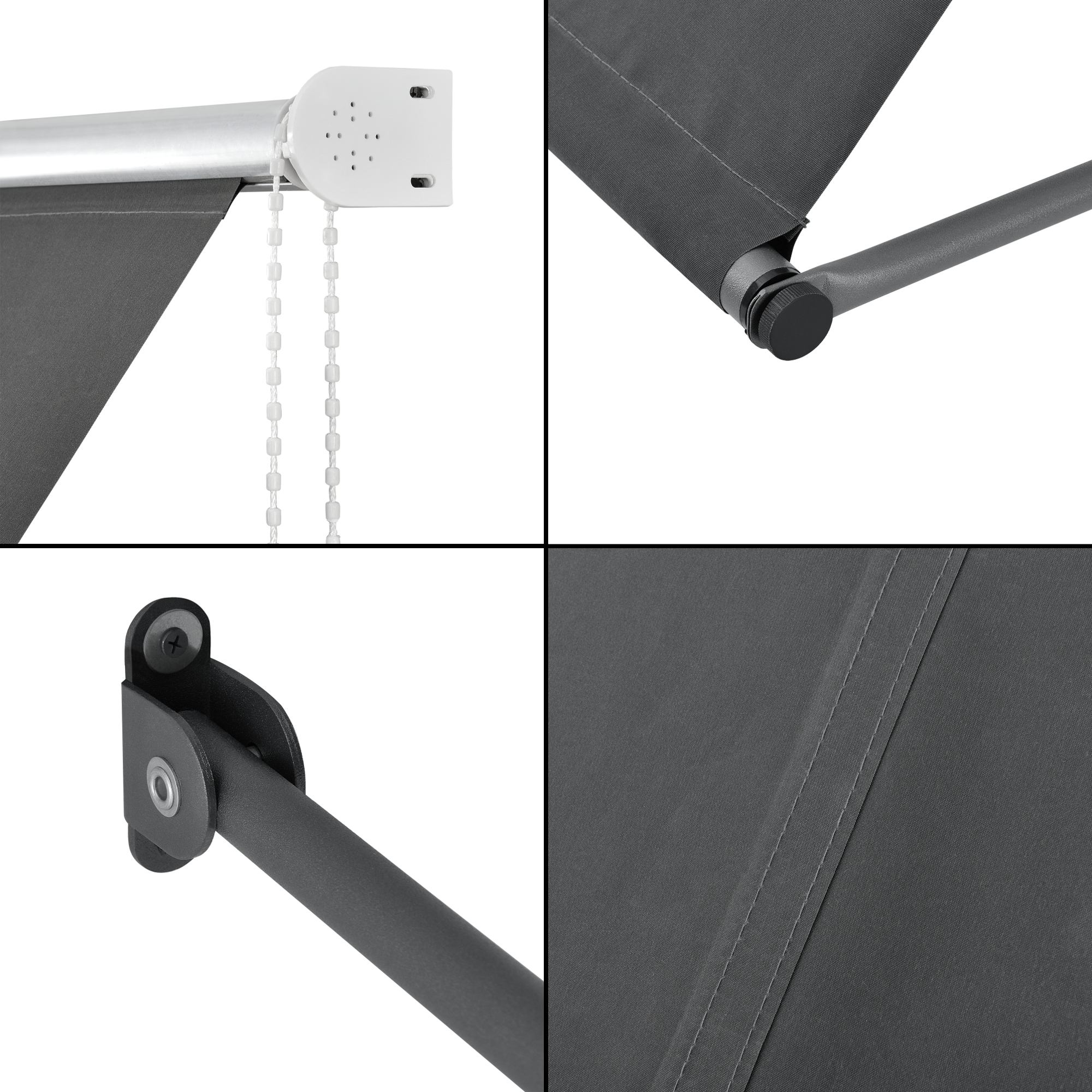 Marchiză de perete Malaga 300x120 cm gri cu lanț lateral pro.tec