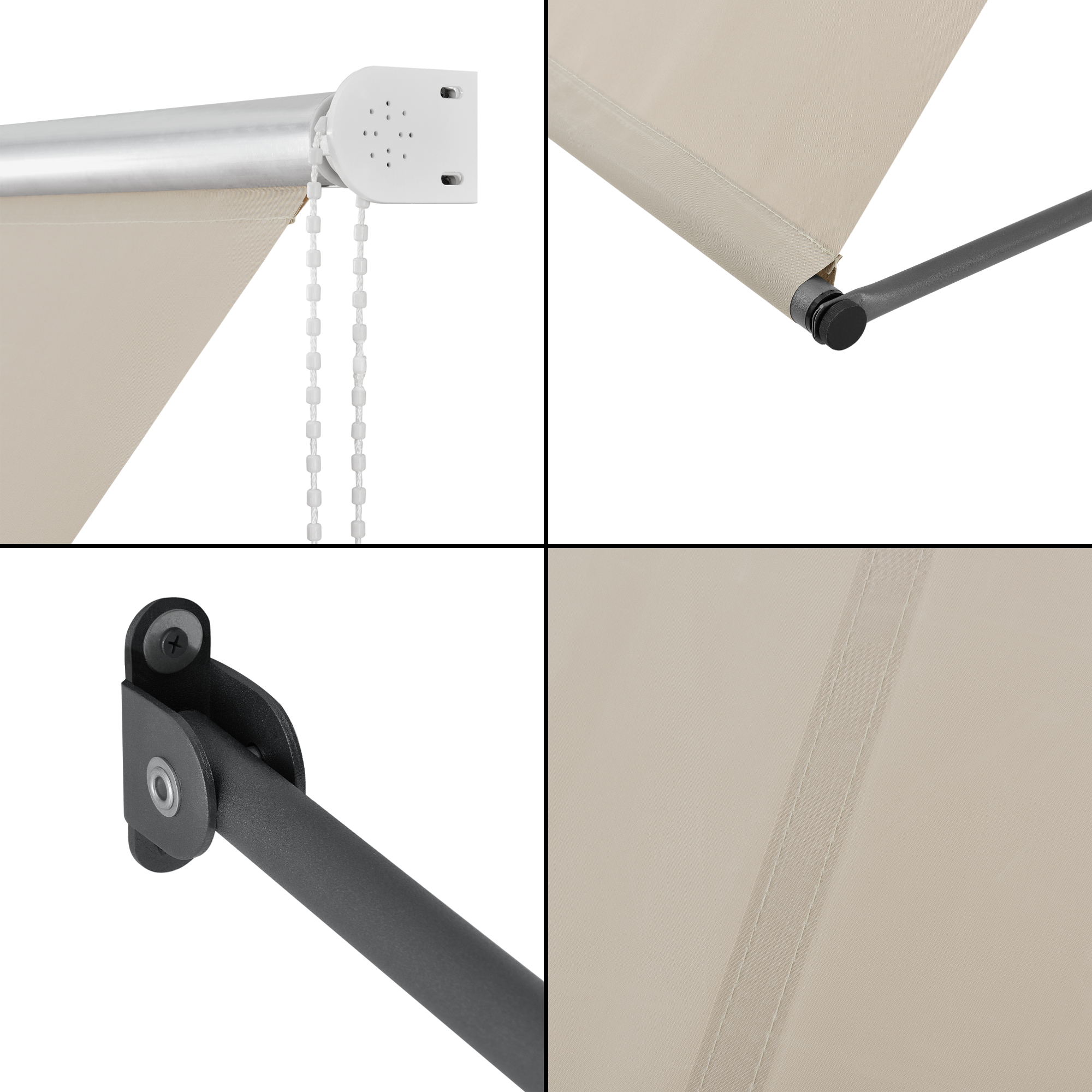 Marchiză de perete Malaga 300x120 cm cu lanț lateral, bej