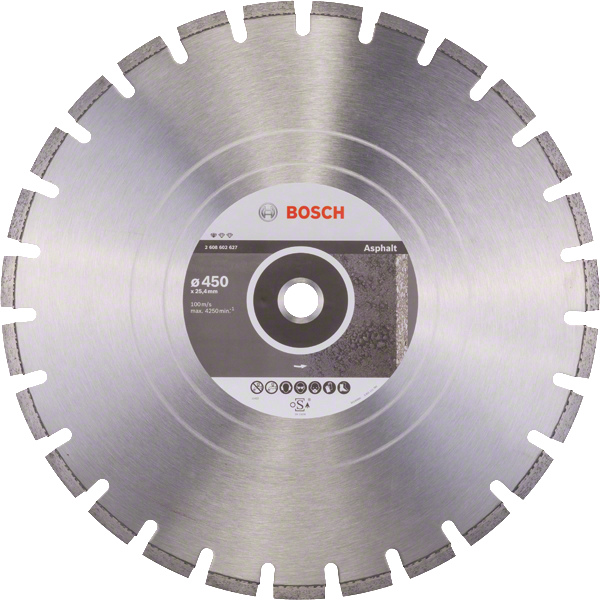 Disc diamantat Bosch Standard pentru asfalt 450x25,4x10x3,2 mm