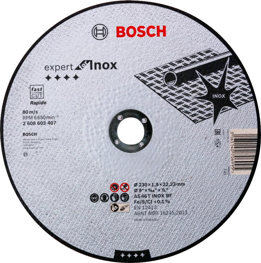 Disc de tăiere inox Bosch Expert for Inox Rapido 230 x 1,9 mm
