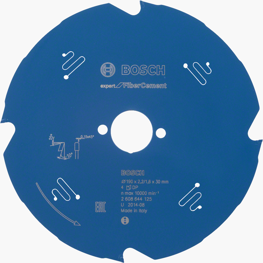 Panza circulara Bosch Expert pentru fibrociment 190x30 mm, 4 dinti