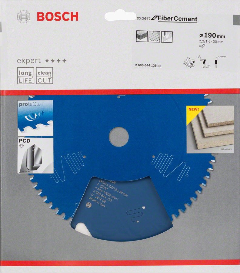 Panza circulara Bosch Expert pentru fibrociment 190x30 mm, 4 dinti