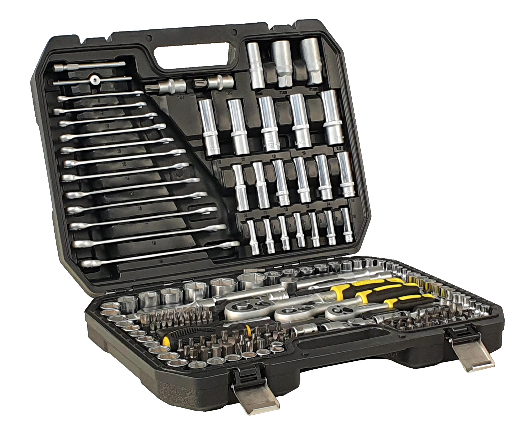 Set chei tubulare 216 piese CR-V cu antrenare 1/4, 3/8 si 1/2