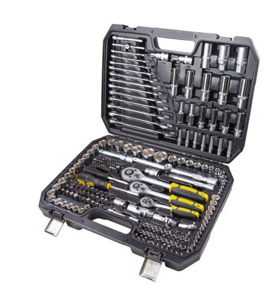 Set chei tubulare 216 piese CR-V cu antrenare 1/4, 3/8 si 1/2