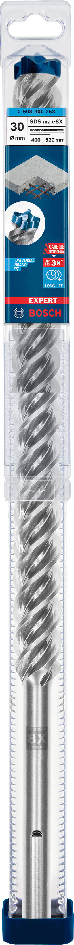 Burghiu Bosch Expert SDS Max-8X pentru beton armat, 30x400x520 mm