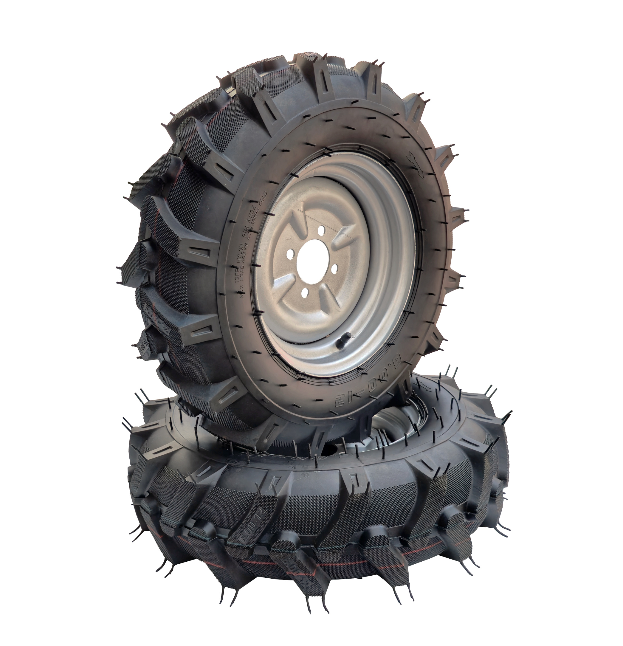 Set roți agricole complete ProGARDEN 6.00-12, 4 prezoane, RIM 4.50E