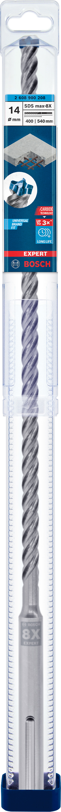 Burghiu Bosch Expert SDS Max-8X pentru beton armat, 14x400x540 mm