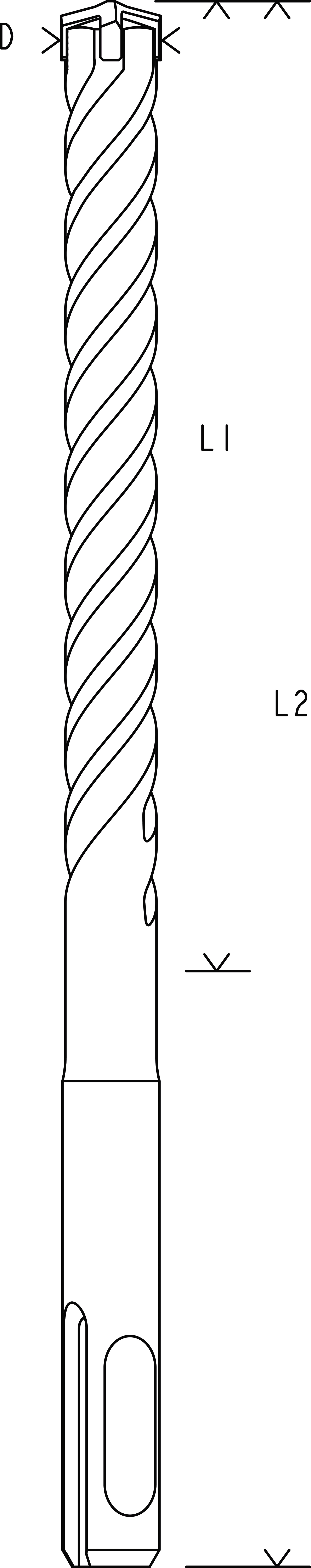 Burghiu Bosch SDS Plus-5X pentru beton armat, 24x200x250 mm