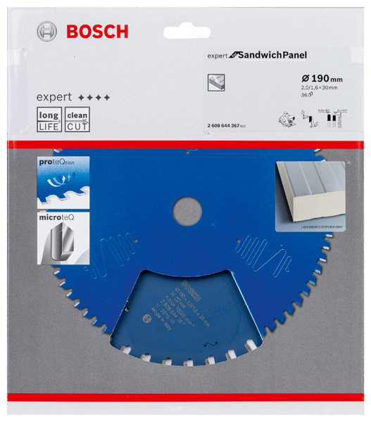 Panza circulara Bosch Expert pentru panouri sandwich, 190 mm, 36 dinti