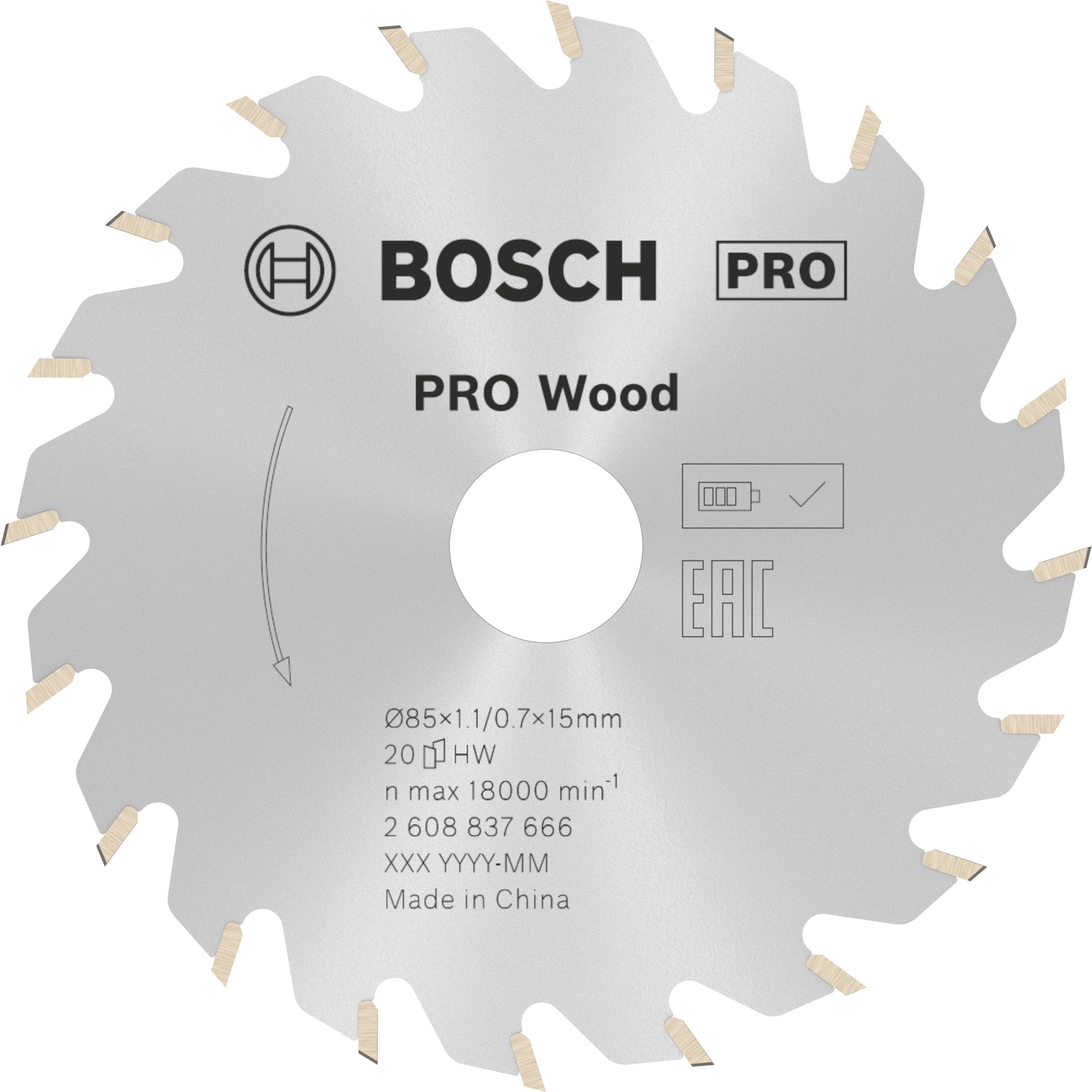 Panza circulara Bosch Standard for Wood 85x15x1,1 mm T20 pentru lemn