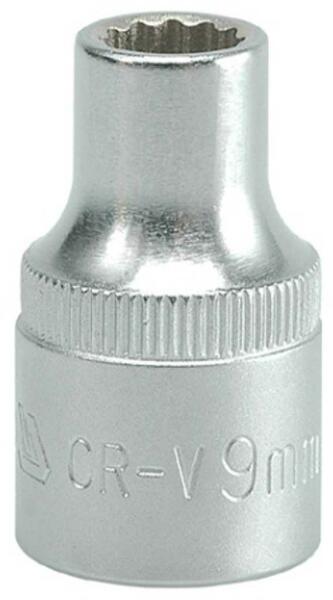 Cheie tubulară 1/4 inch, 6 puncte, 9 mm, din crom-vanadiu