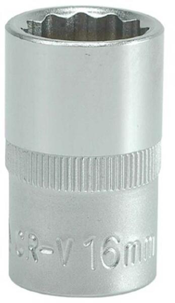 Cheie tubulara hexagonala 3/8, 16 mm, din crom-vanadiu