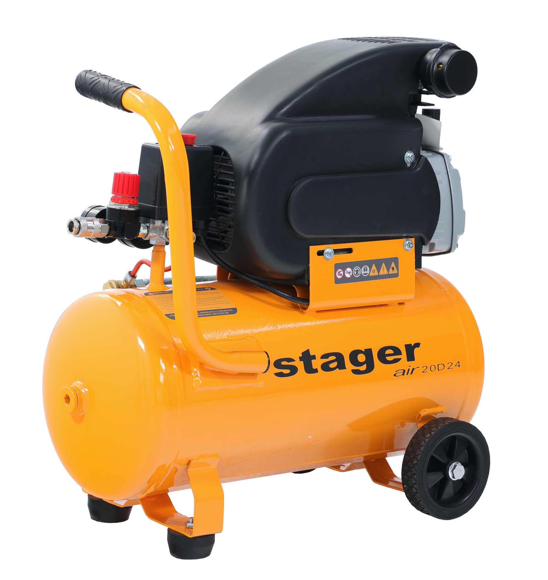 Compresor aer Stager Air 20D24, 24L, 8 bar, 200 l/min, monofazat