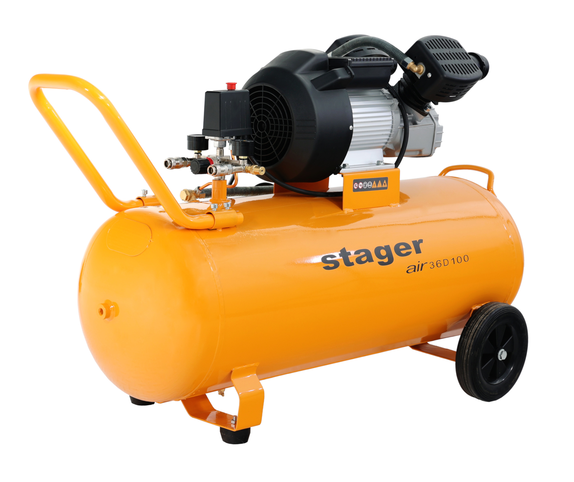 Compresor de aer Stager Air 36D100, 100L, 10 bar, 356 l/min, monofazat