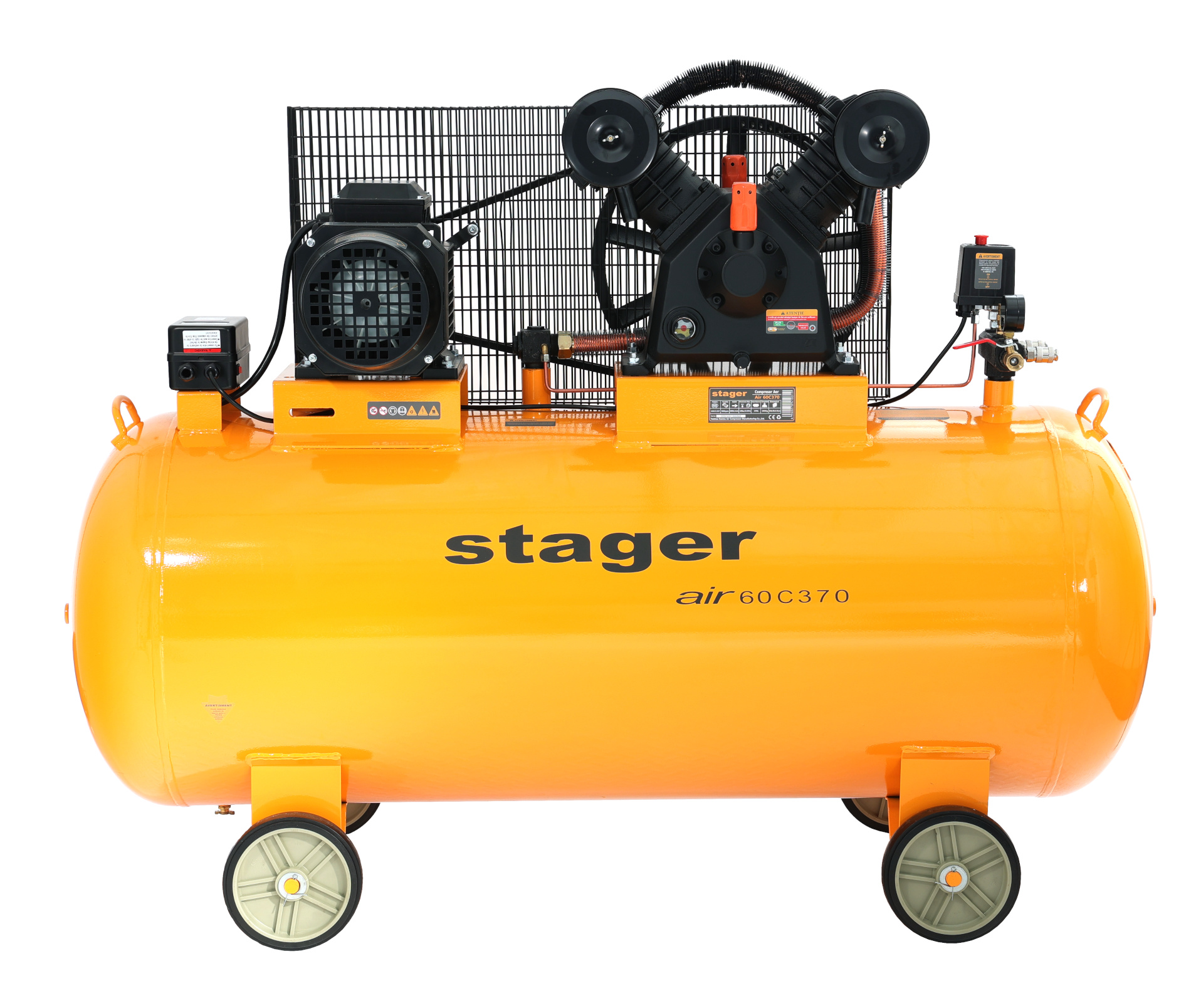Compresor aer profesional Stager Air 60C370, 370L, 10 bar, 600L/min, trifazat