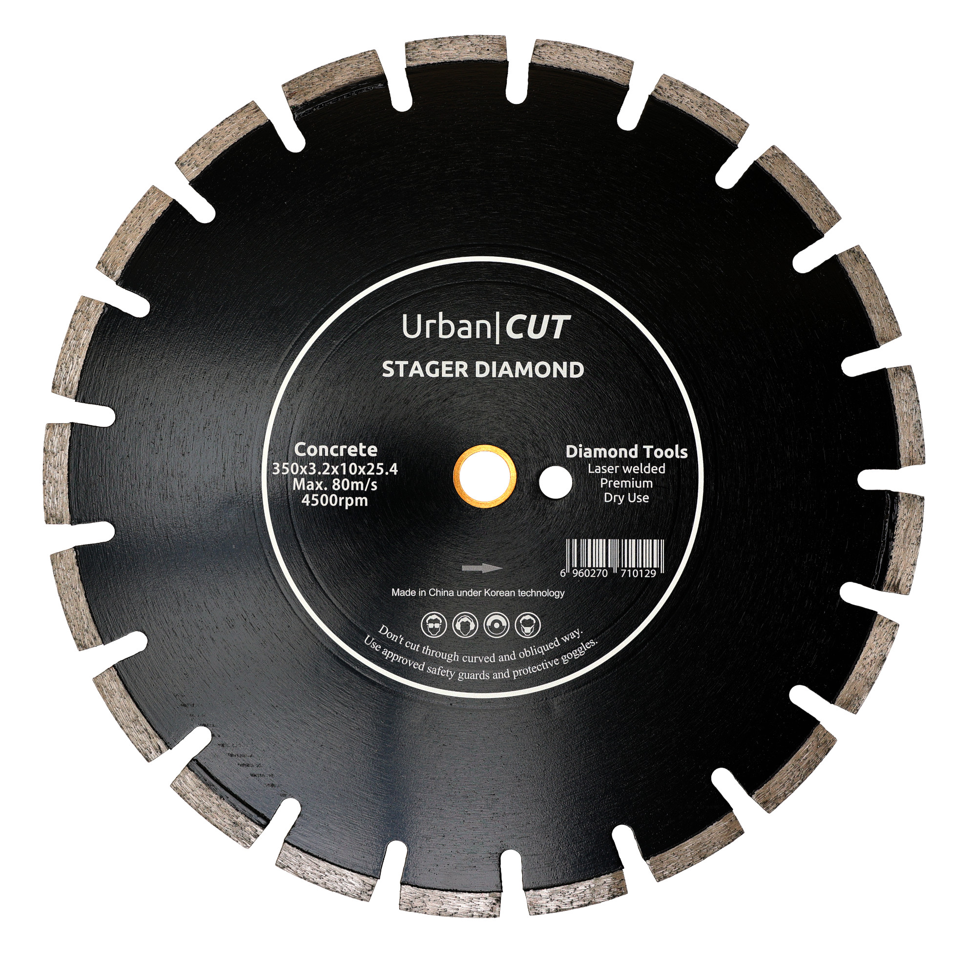 Disc diamantat segmentat Stager Urban Cut pentru beton și asfalt, 350 mm