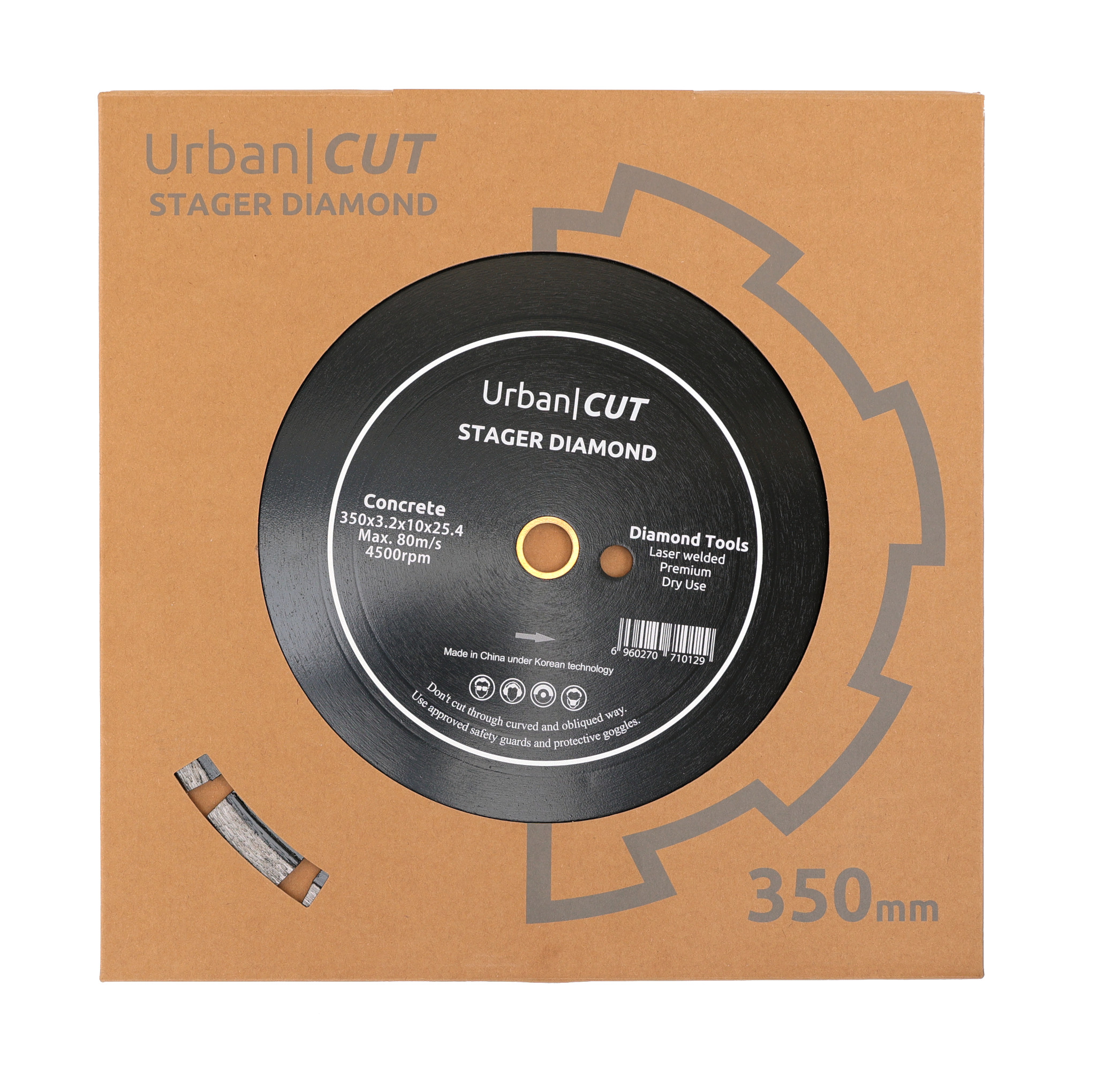 Disc diamantat segmentat Stager Urban Cut pentru beton și asfalt, 350 mm