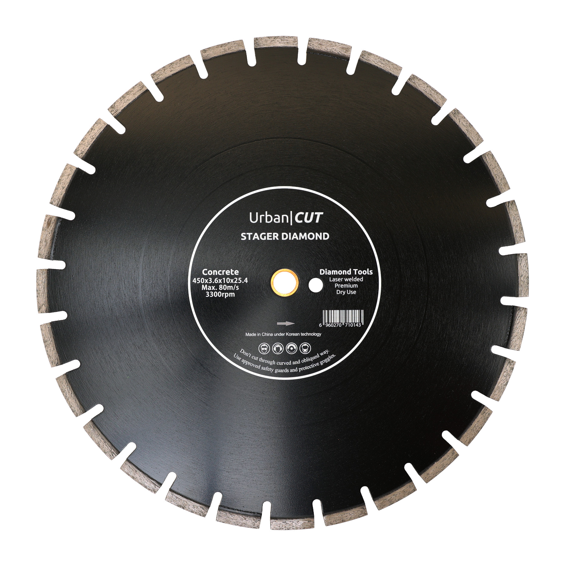 Disc diamantat segmentat Stager Urban Cut pentru beton si asfalt 450x25,4 mm