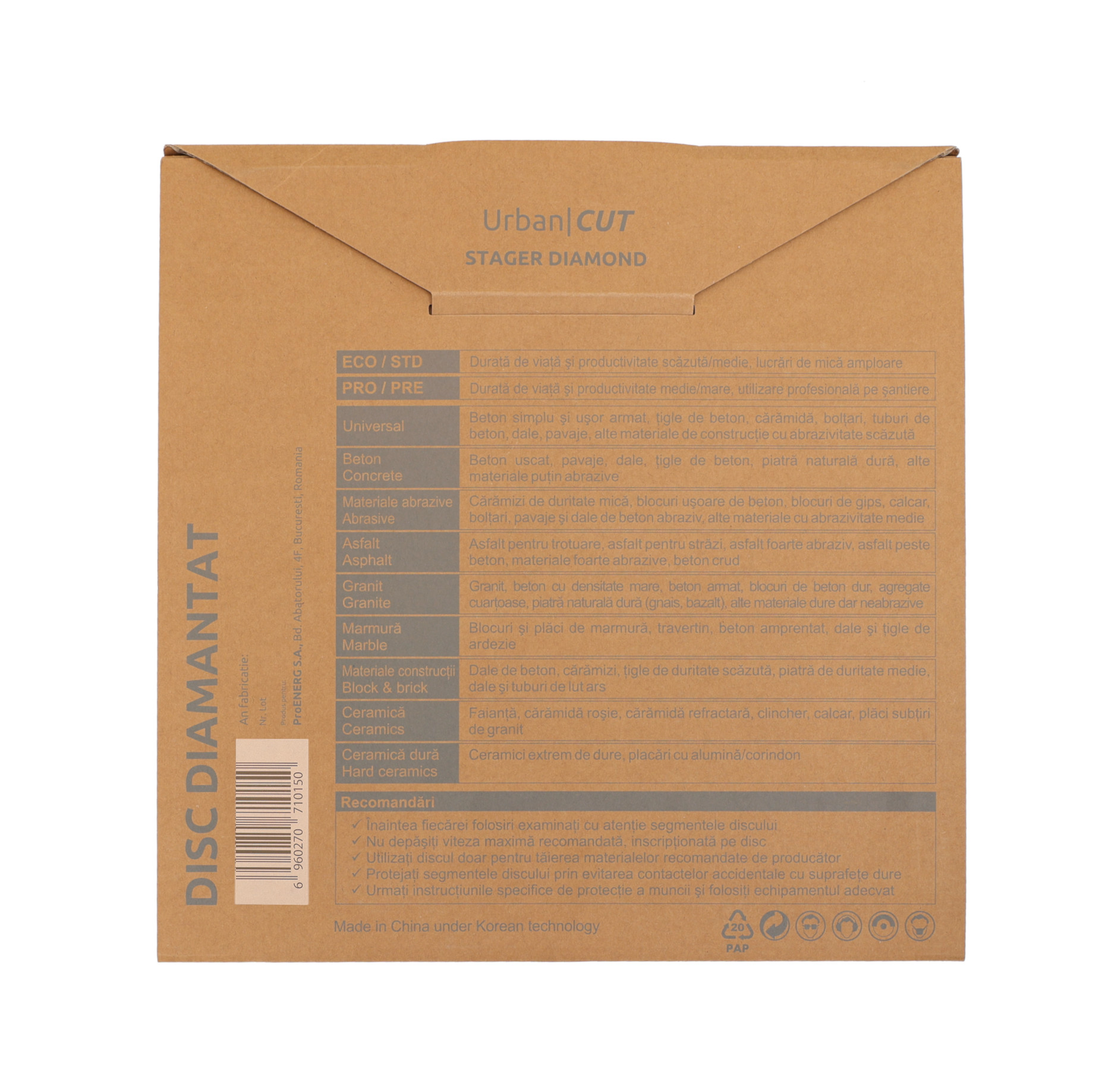 Disc diamantat segmentat Stager Urban Cut pentru beton si asfalt 500 mm