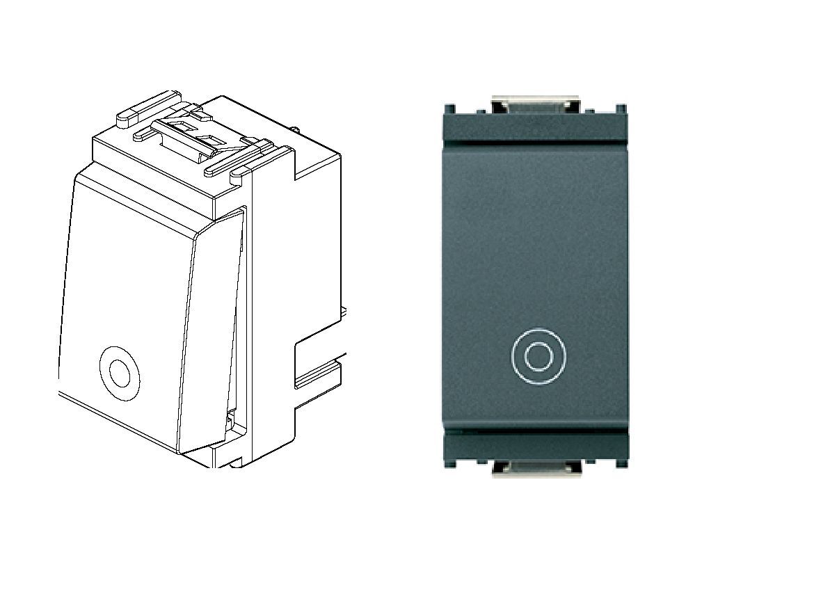 Buton cu revenire Vimar Idea 10A 250V 1P NO, gri antracit