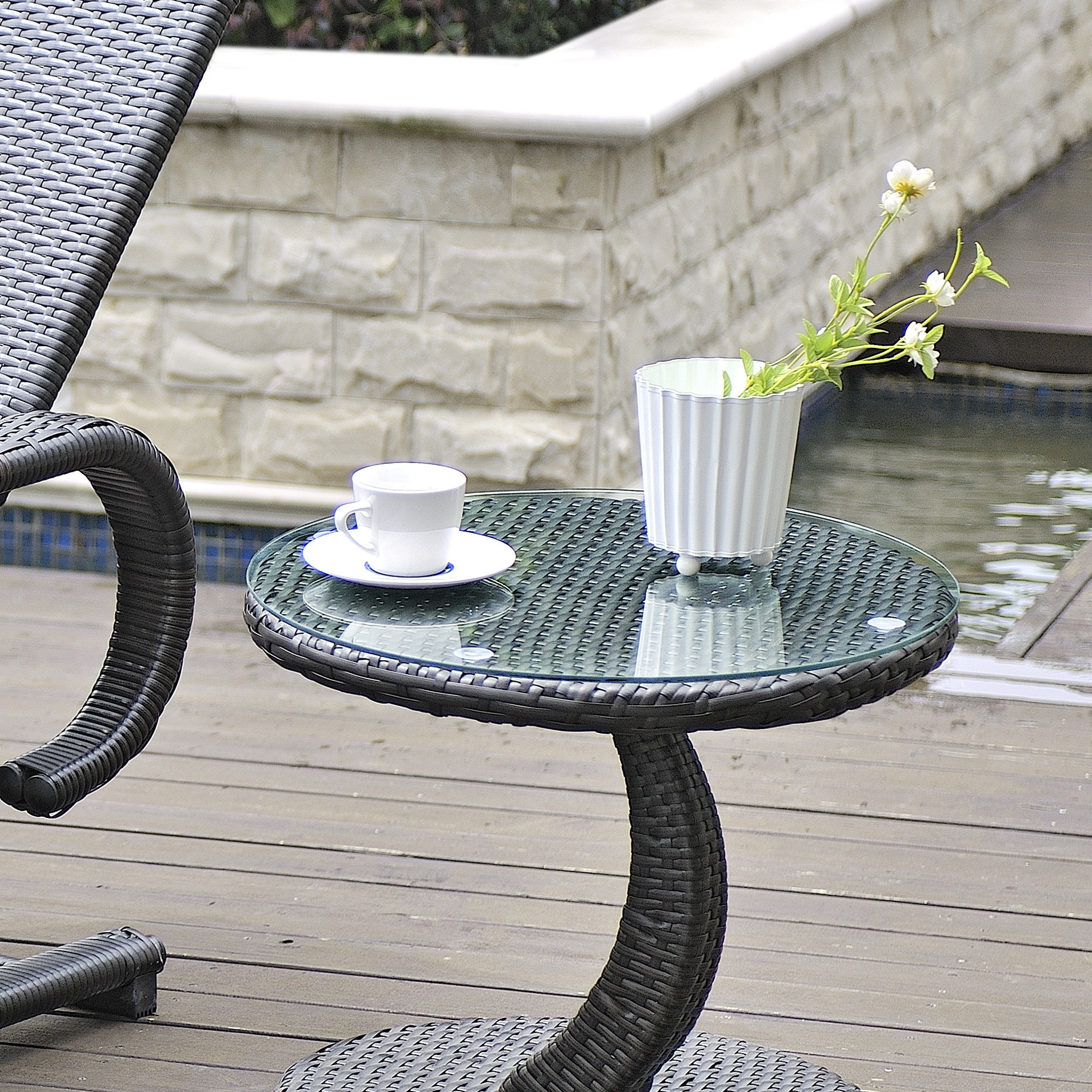 Blat din sticlă securizată rotund Glasgow, transparent, Ø 30 cm