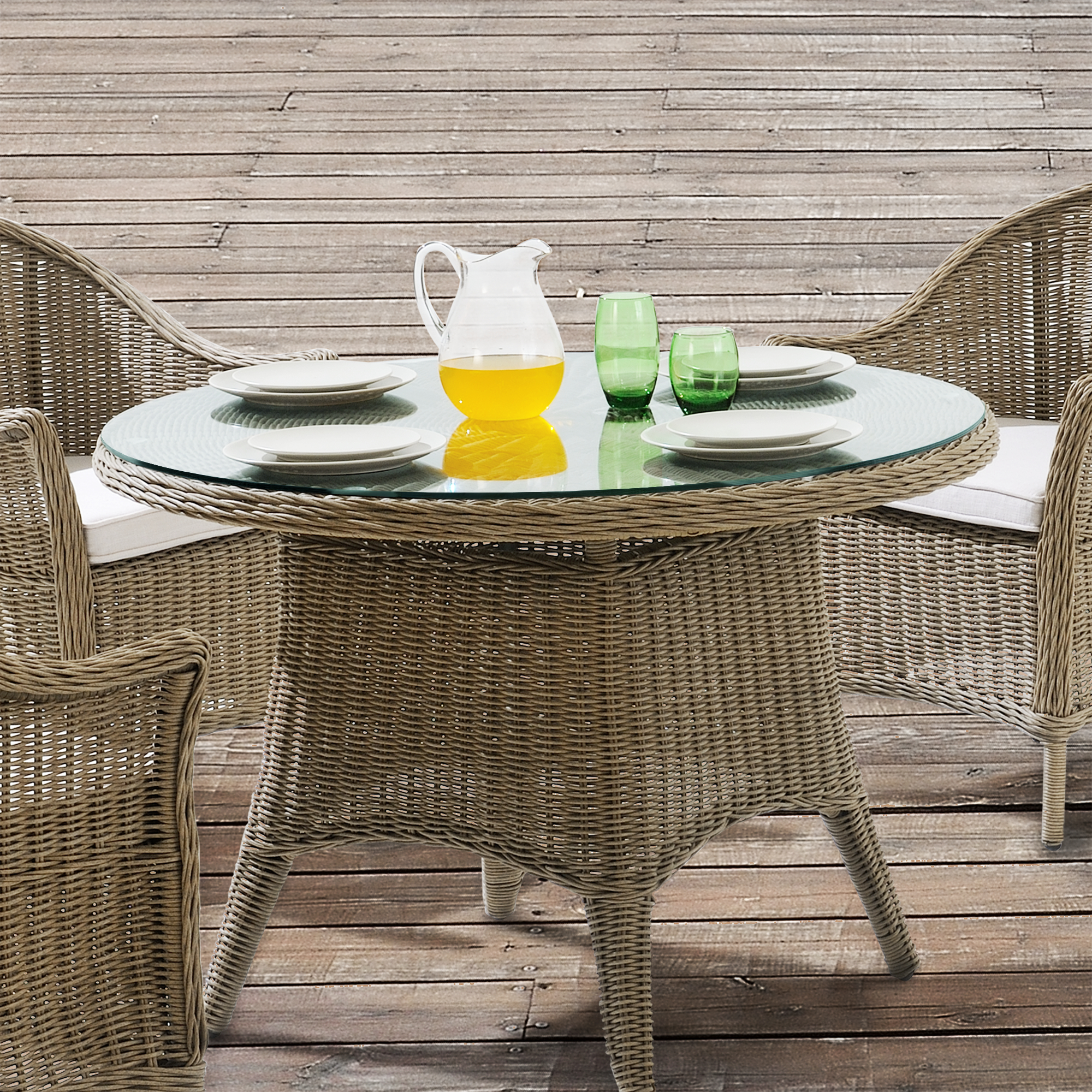 Blat din sticlă securizată rotund Glasgow, transparent, Ø 30 cm