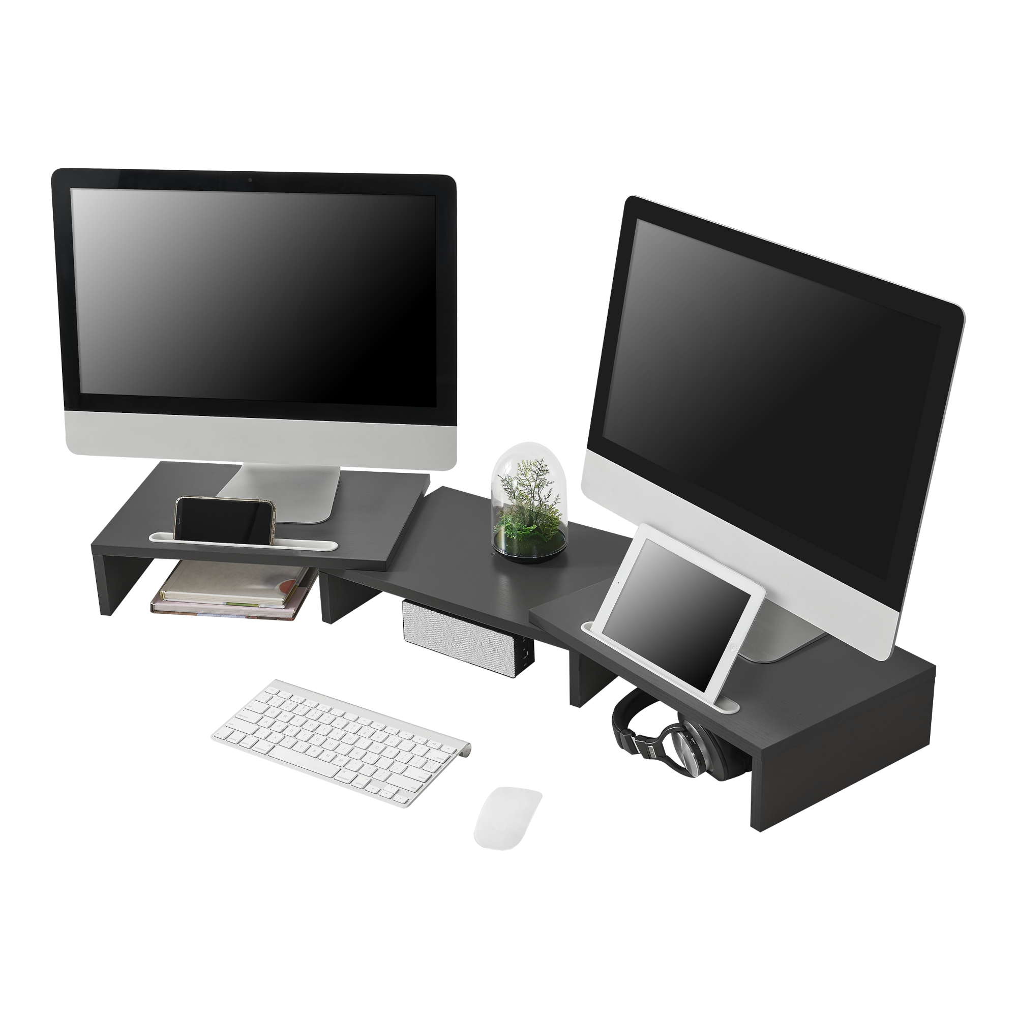 Suport monitor ergonomic Vilppula, reglabil 79-111 cm, gri închis