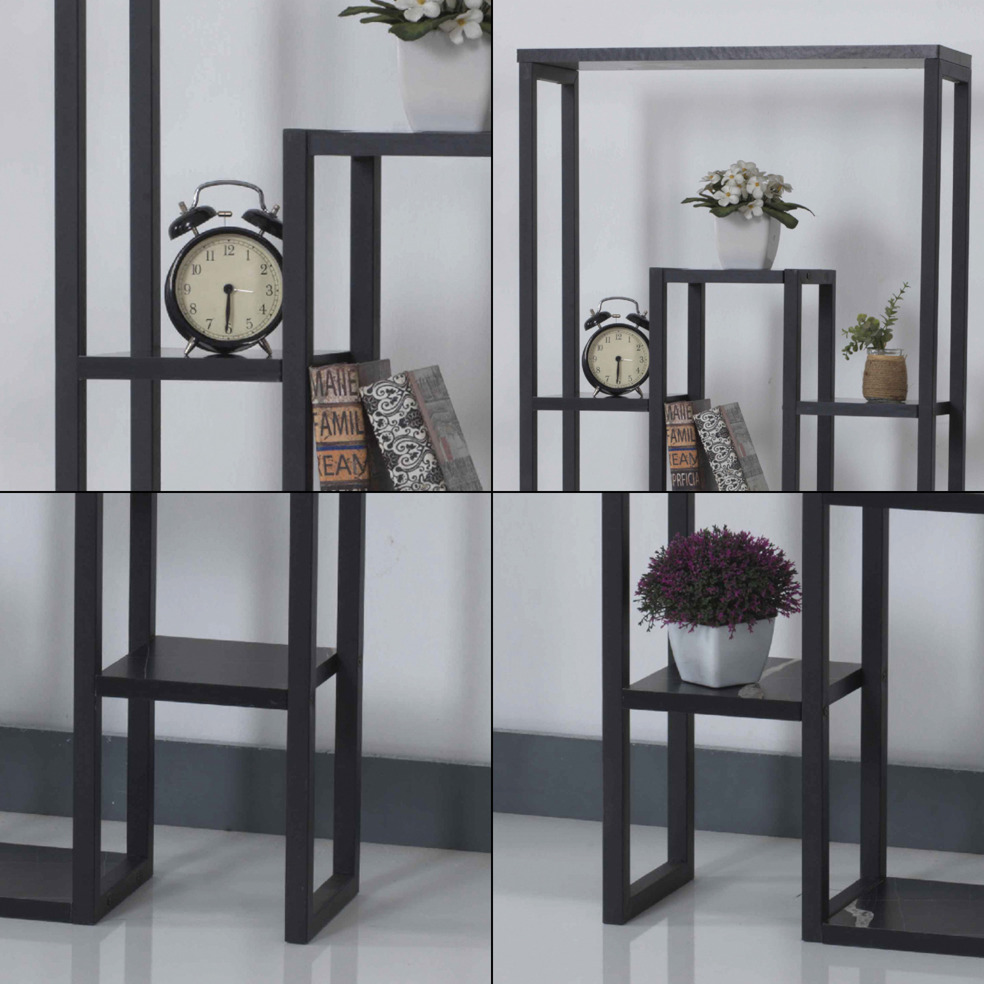 Raft pentru plante Blaavandshuk 150x60x19 cm negru cu aspect marmură