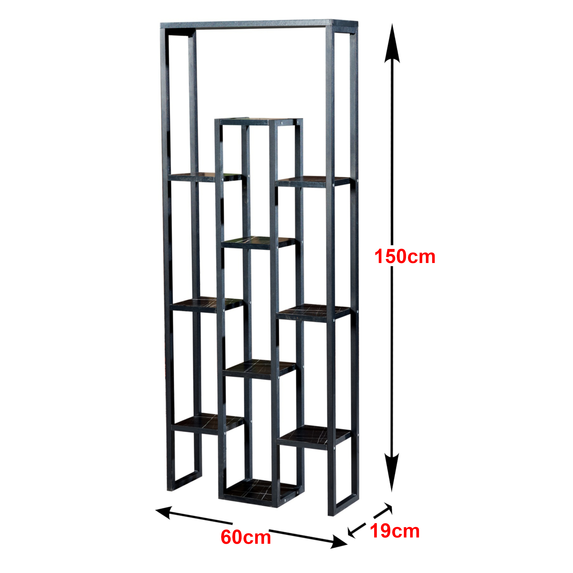 Raft pentru plante Blaavandshuk 150x60x19 cm negru cu aspect marmură