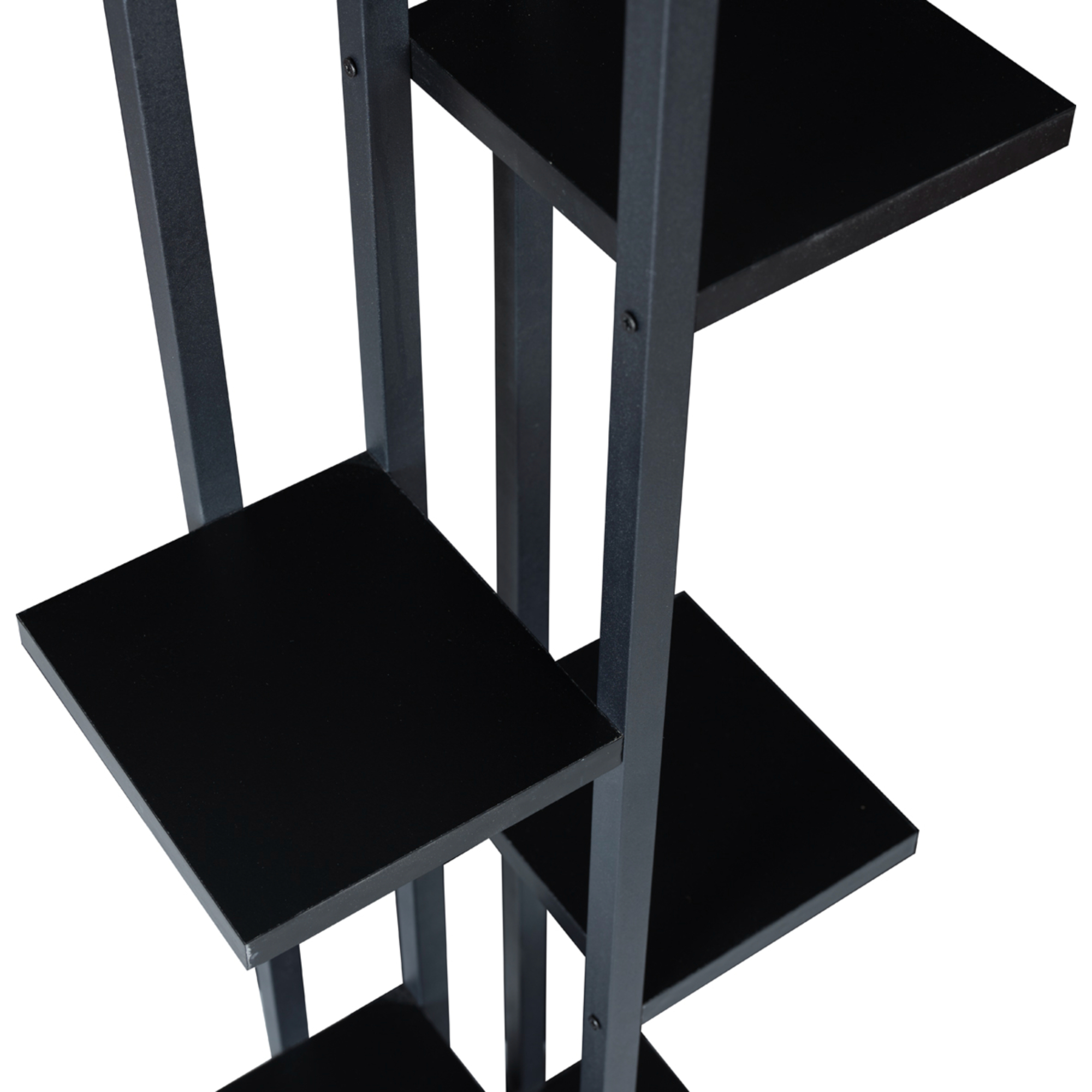 Raft pentru plante Tohmajärvi din metal, 5 polițe, 120x34x21 cm, negru