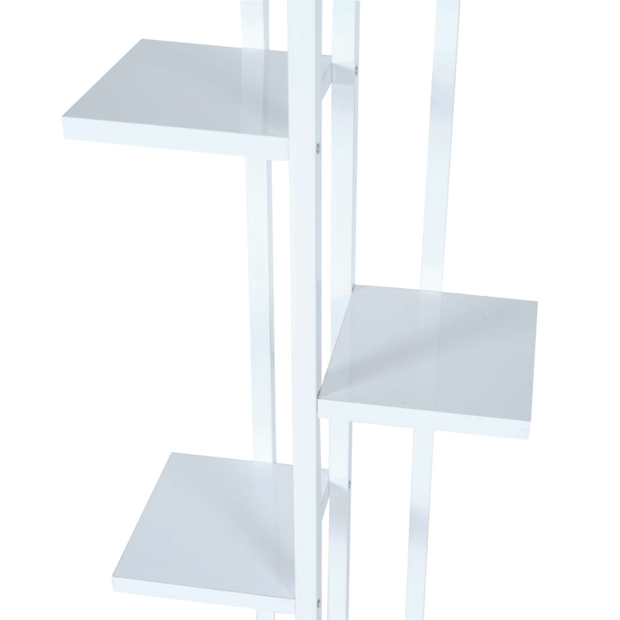 Suport pentru flori alb din metal cu 5 polițe, 120x34x21 cm