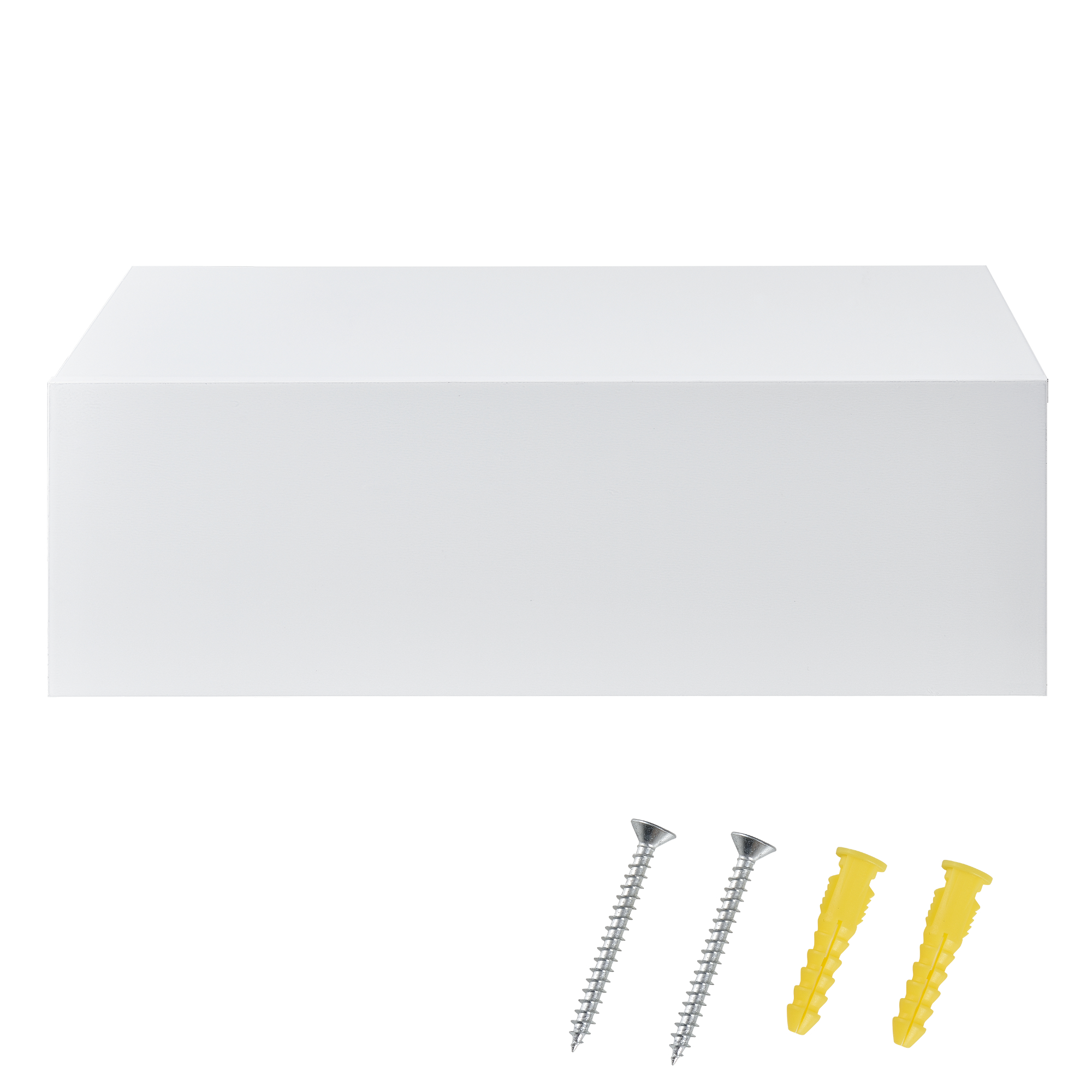 Set 2 rafturi suspendate Oslo cu sertar, alb lucios, 46x30x15 cm