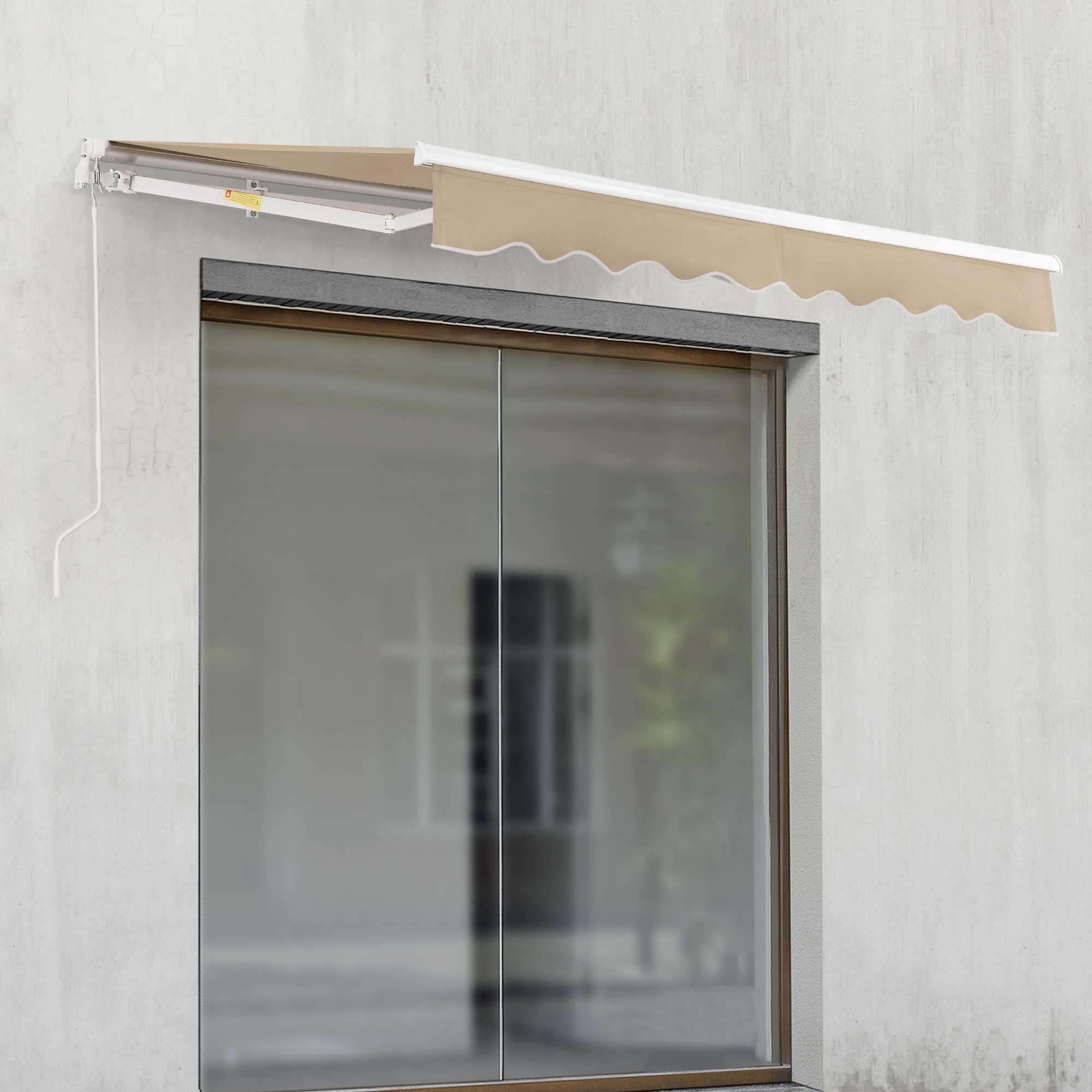 Copertină retractabilă de perete 350x250 cm bej, cu manivelă