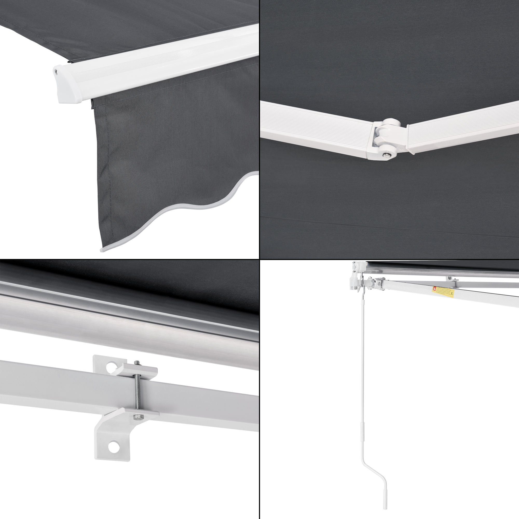 Copertină retractabilă de perete Bitonto 350x250 cm, gri închis