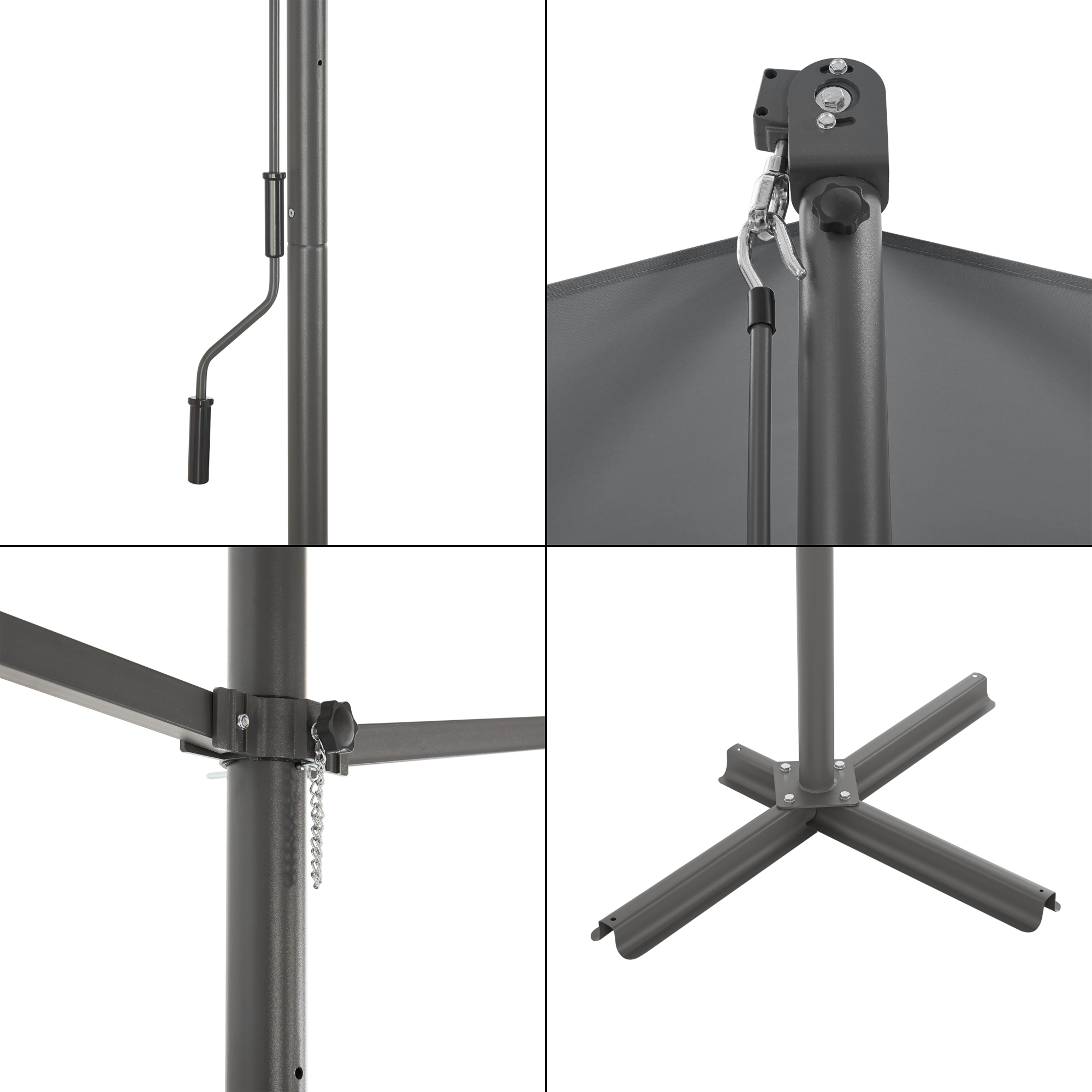 Marchiză dublă freestanding Selenizza 500x300x260 cm, gri închis