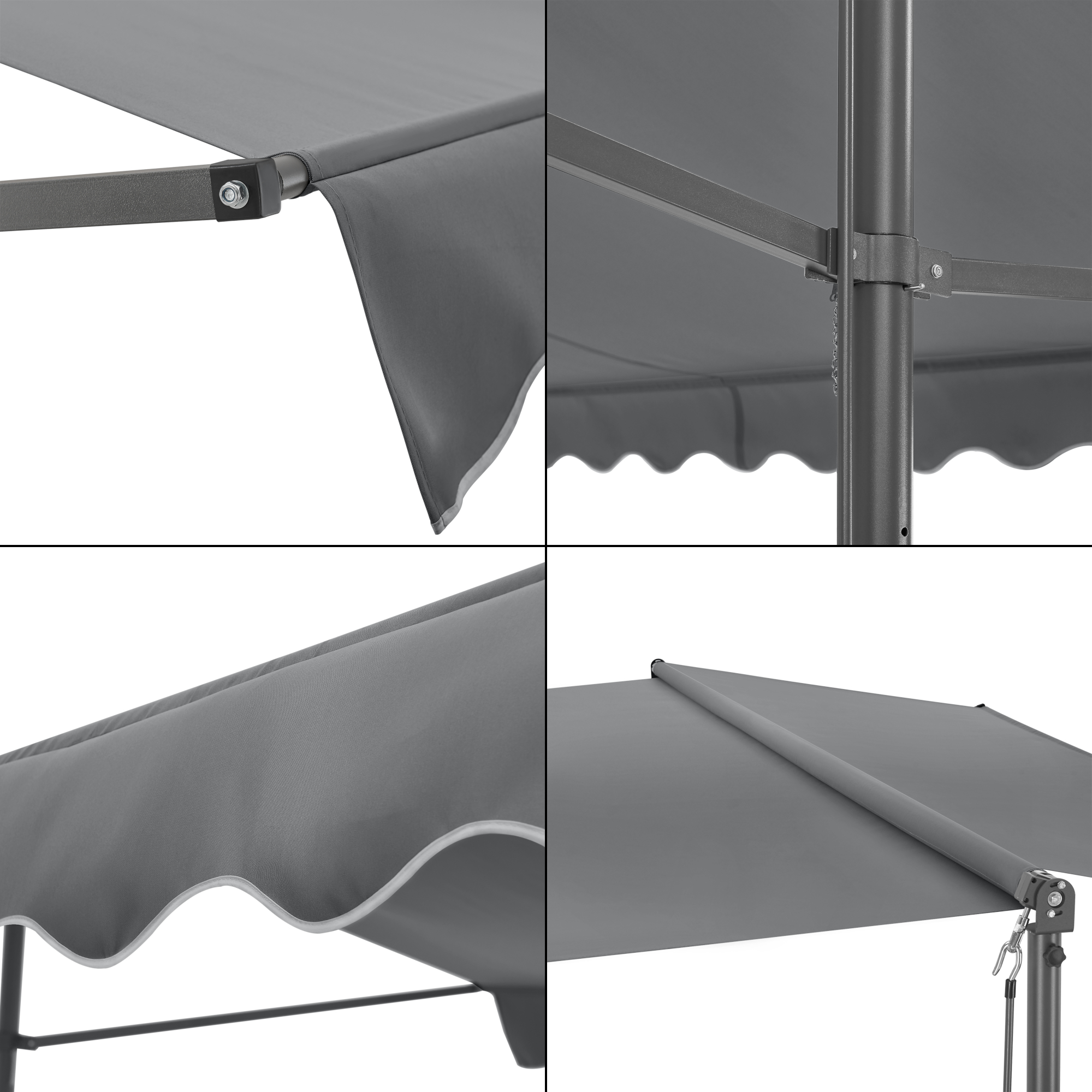 Marchiză dublă freestanding Selenizza 500x300x260 cm, gri închis