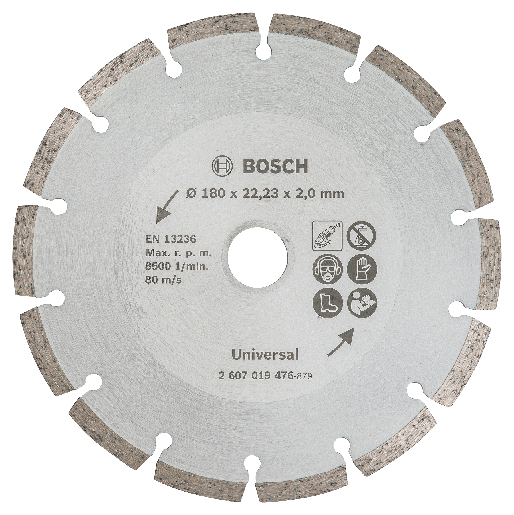 Disc diamantat Bosch universal pentru materiale de construcții 180x22,23x2 mm