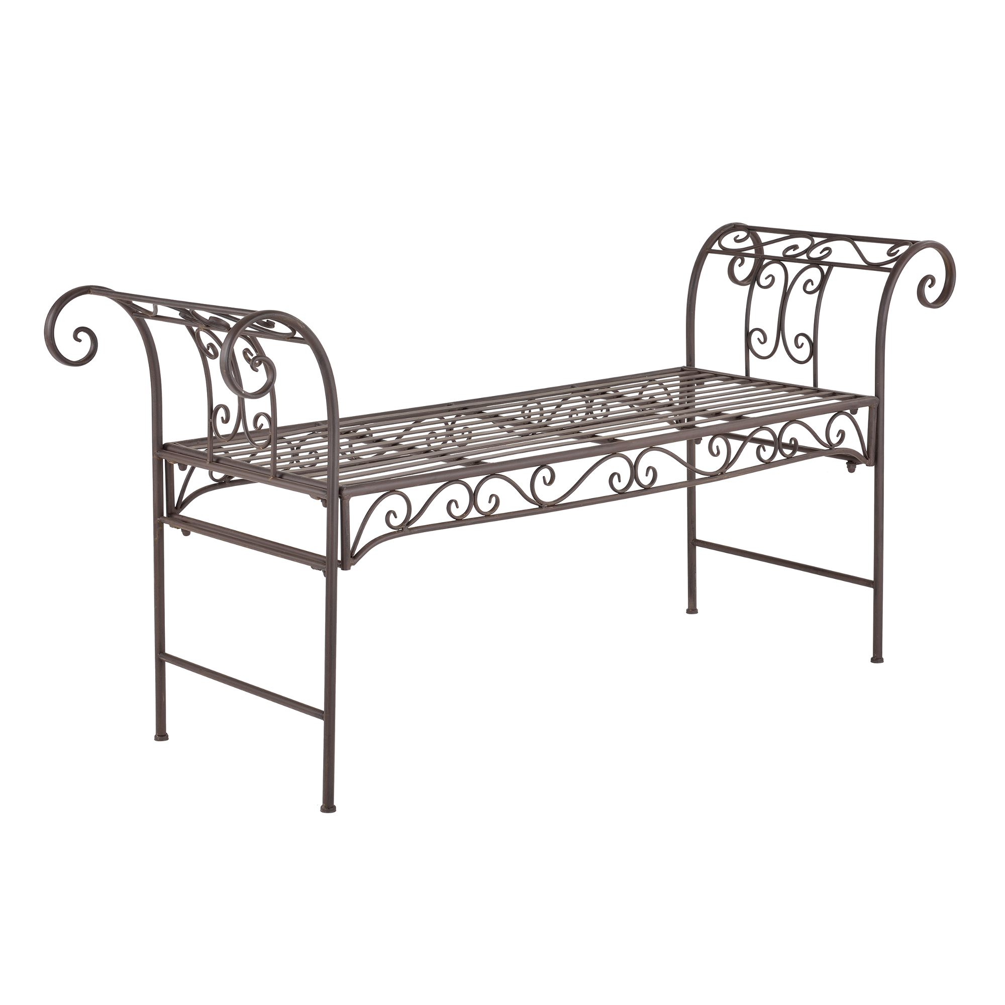 Bancă de grădină din metal Cossila 147x46 cm, maro antichizat