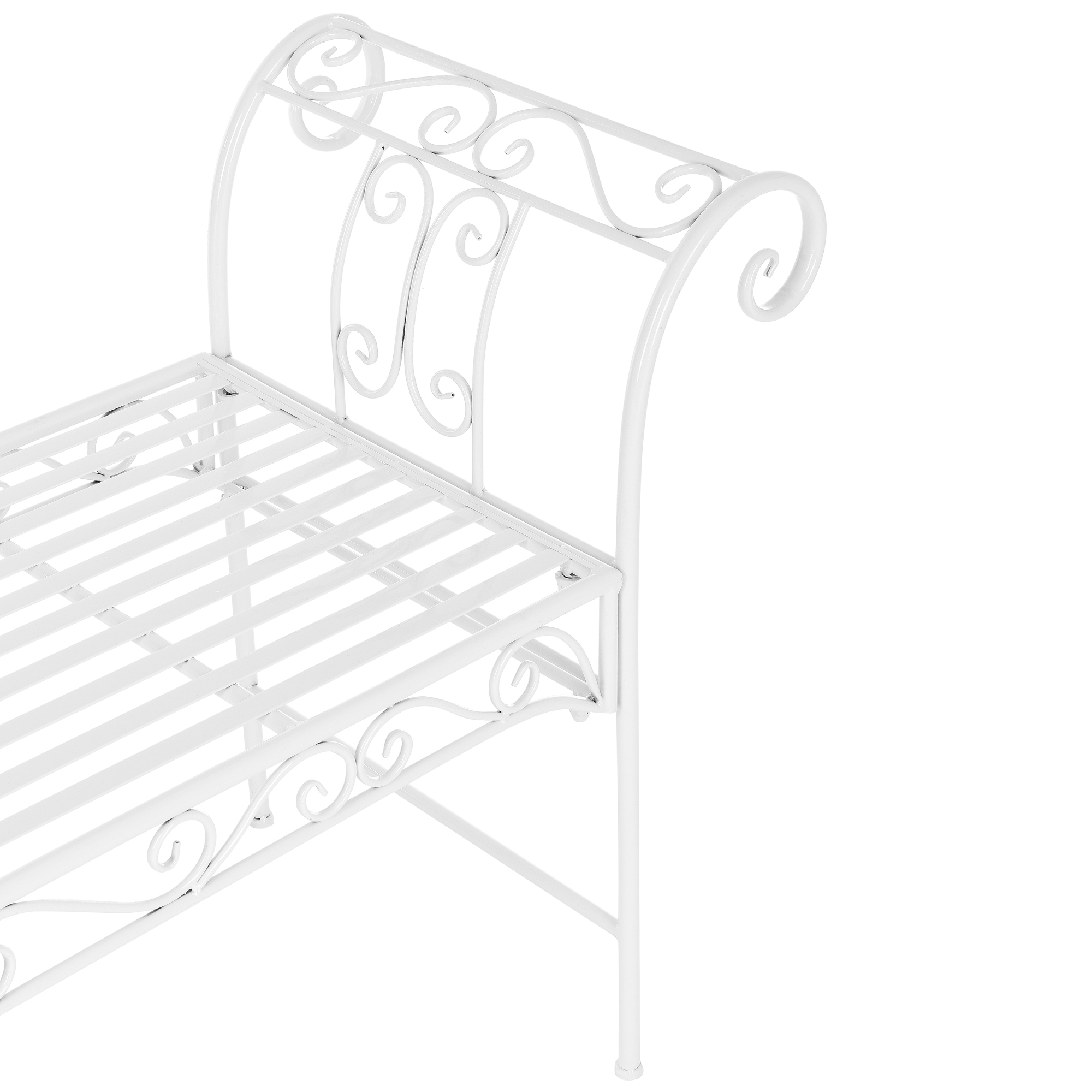 Bancă de grădină din metal alb Cossila 147x46x70 cm