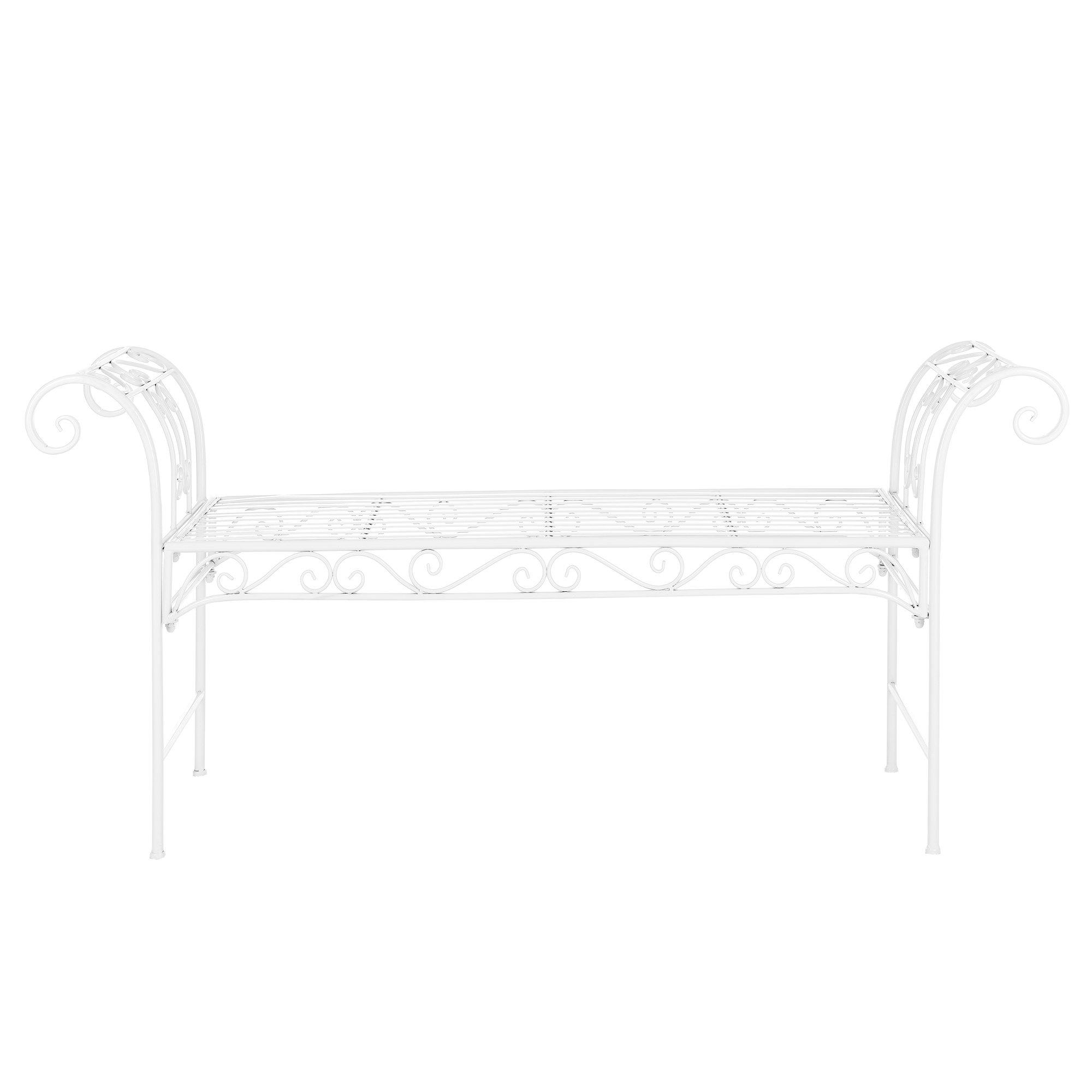 Bancă de grădină din metal alb Cossila 147x46x70 cm