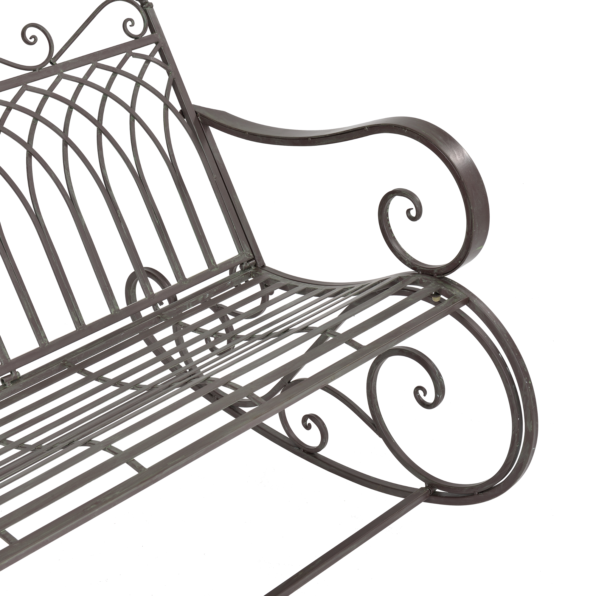 Bancă balansoar de grădină Greenough, metal, verde închis, 113 cm