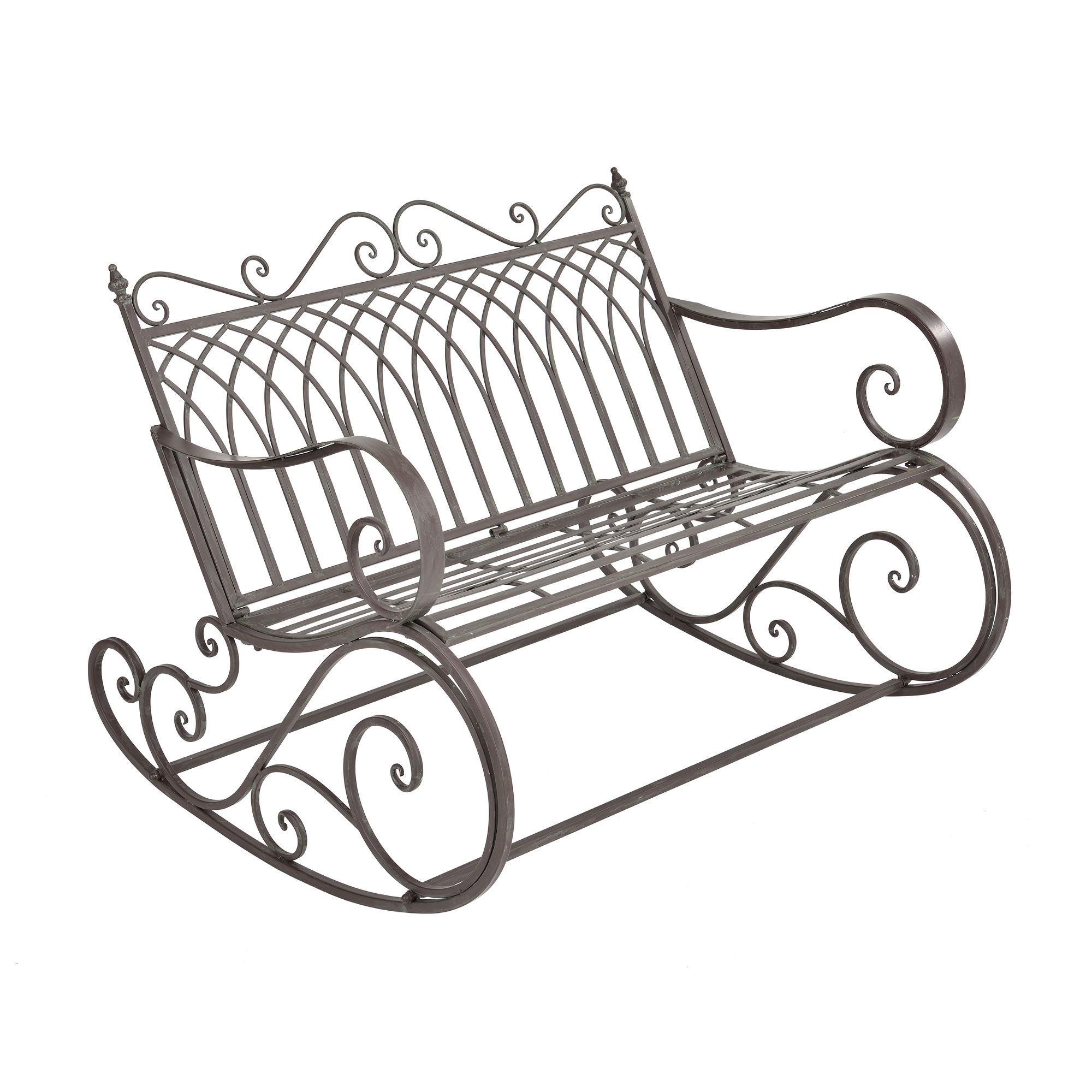 Bancă balansoar de grădină Greenough, metal, verde închis, 113 cm