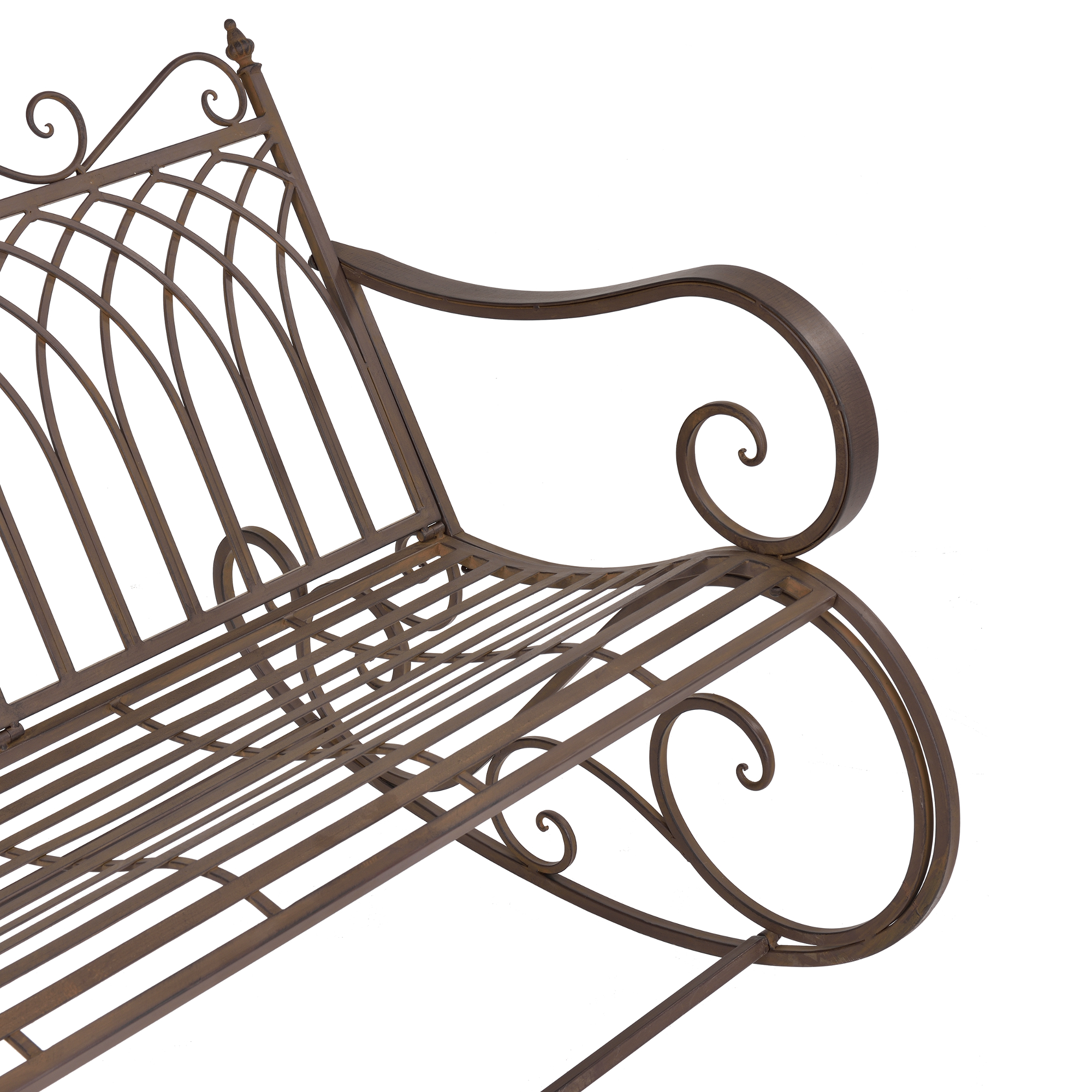 Bancă balansoar de grădină Greenough din metal, maro, 85x113x95 cm