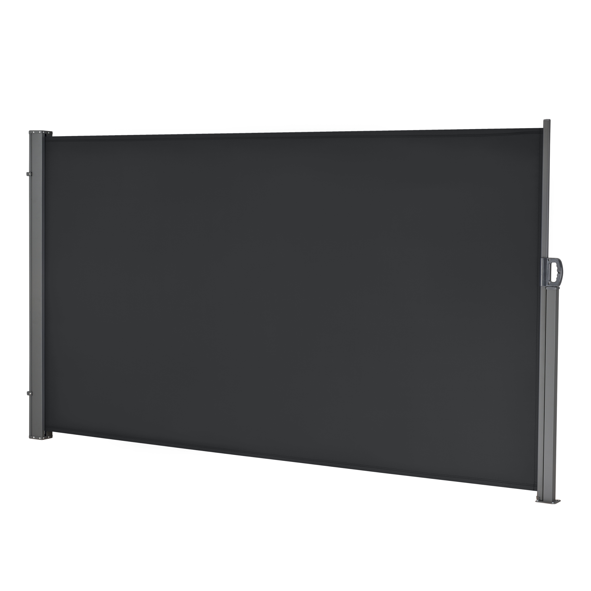 Paravan lateral retractabil 180x300 cm negru pentru terasă și balcon
